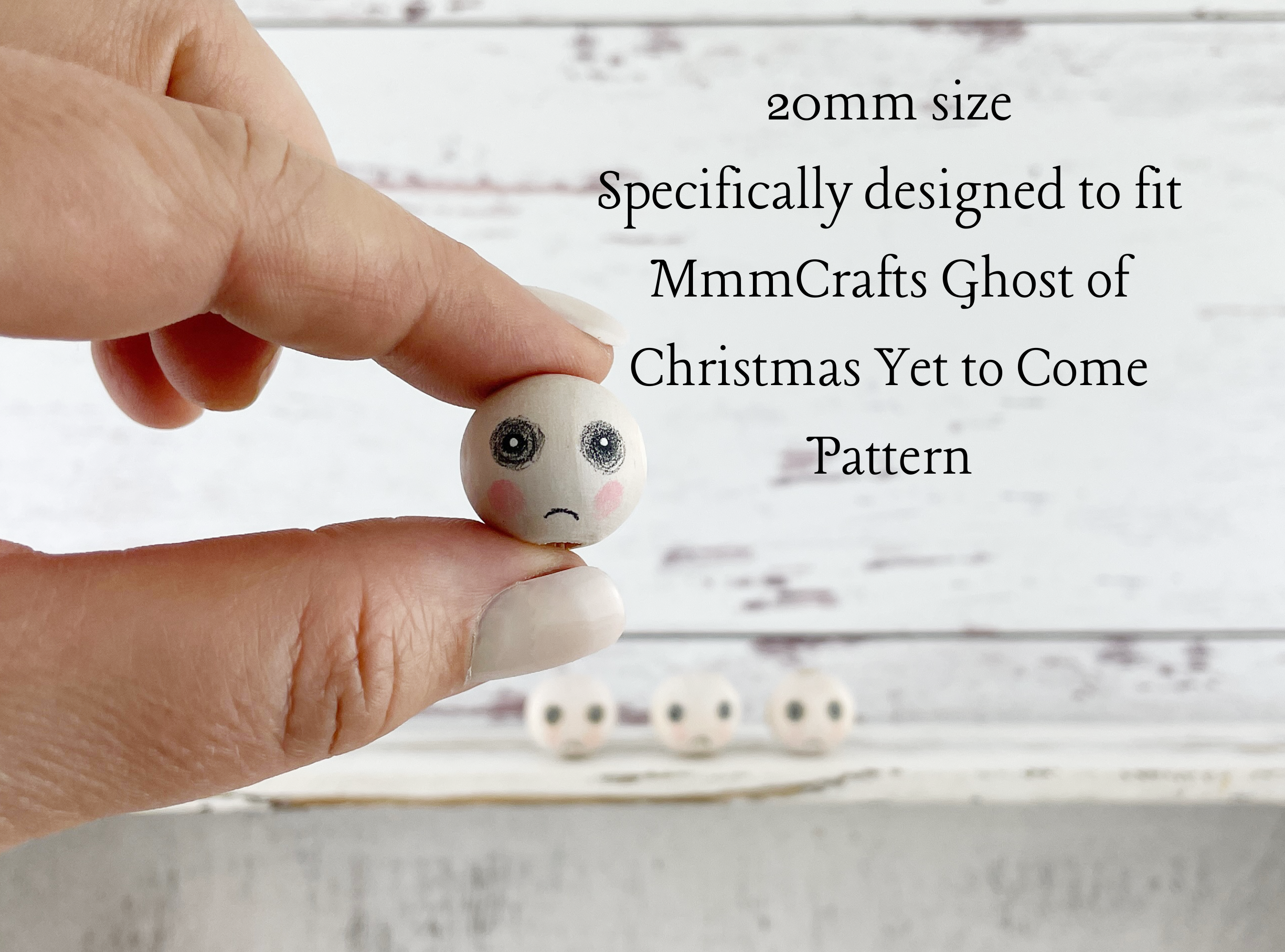 Ghost of Christmas Yet to Come Ebenezer Series Wooden Heads 20mm
