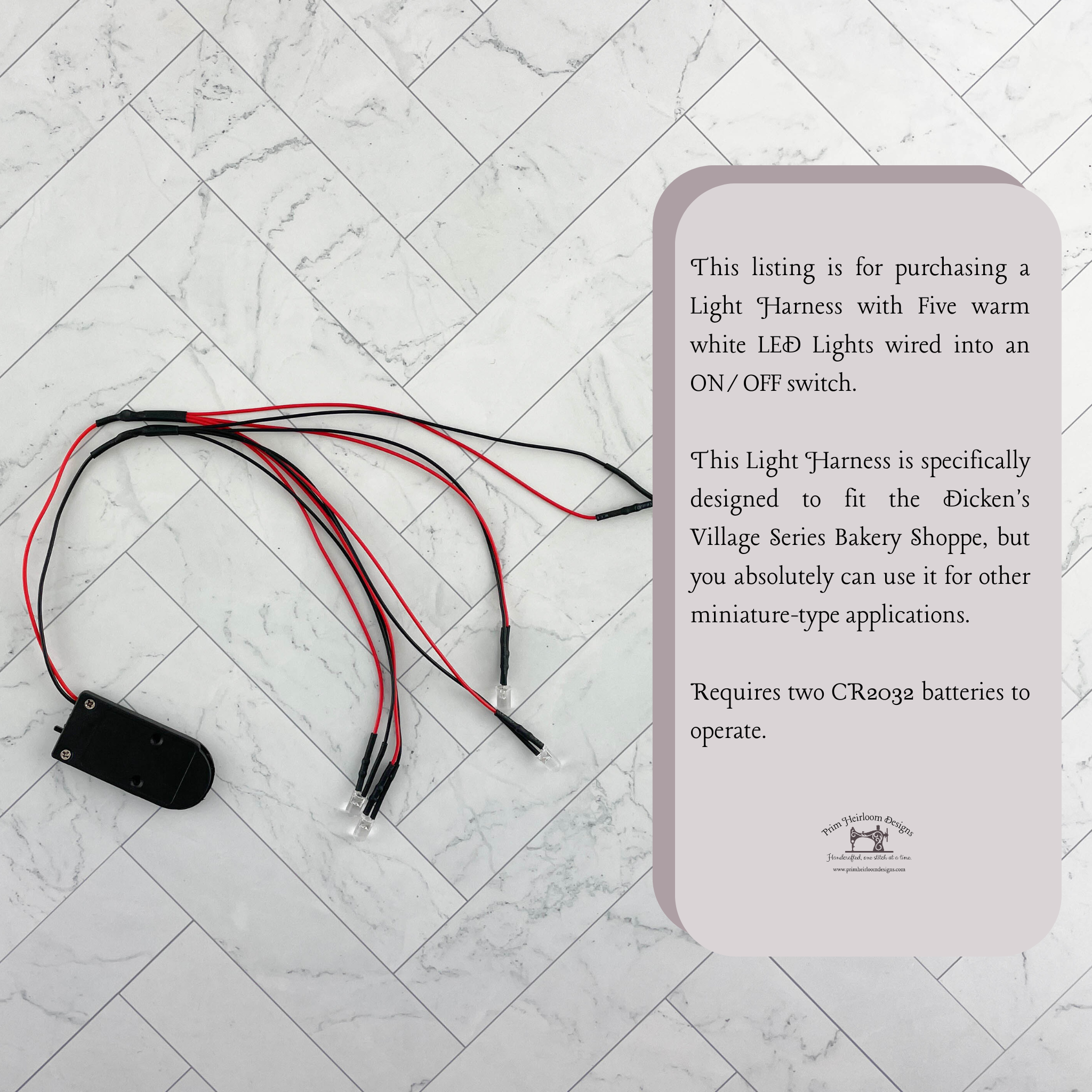 A Dickens Village: The Bakery Shoppe Complete Light Kit with on/off Switch