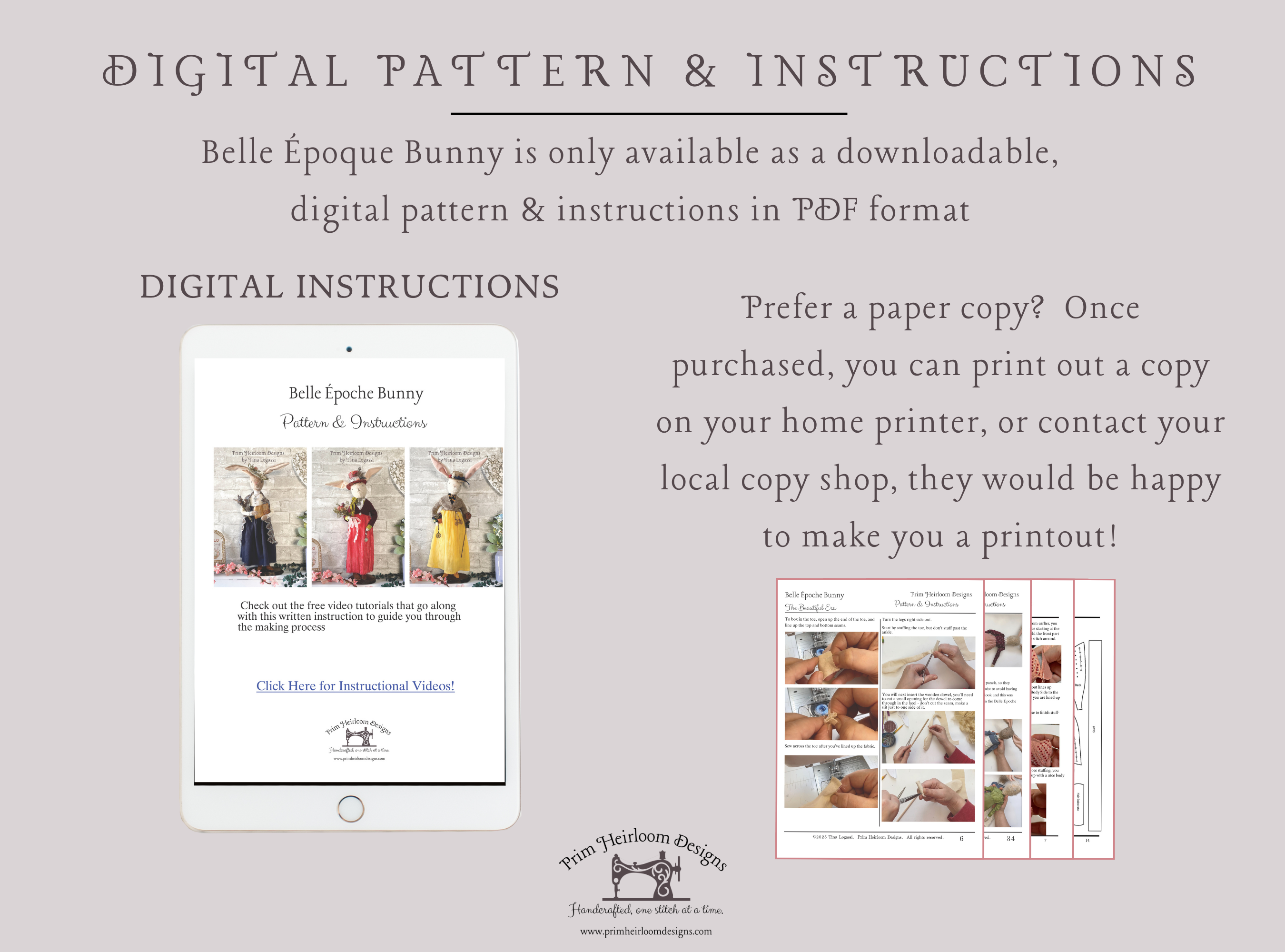 Belle Époque Bunny Sewing Pattern