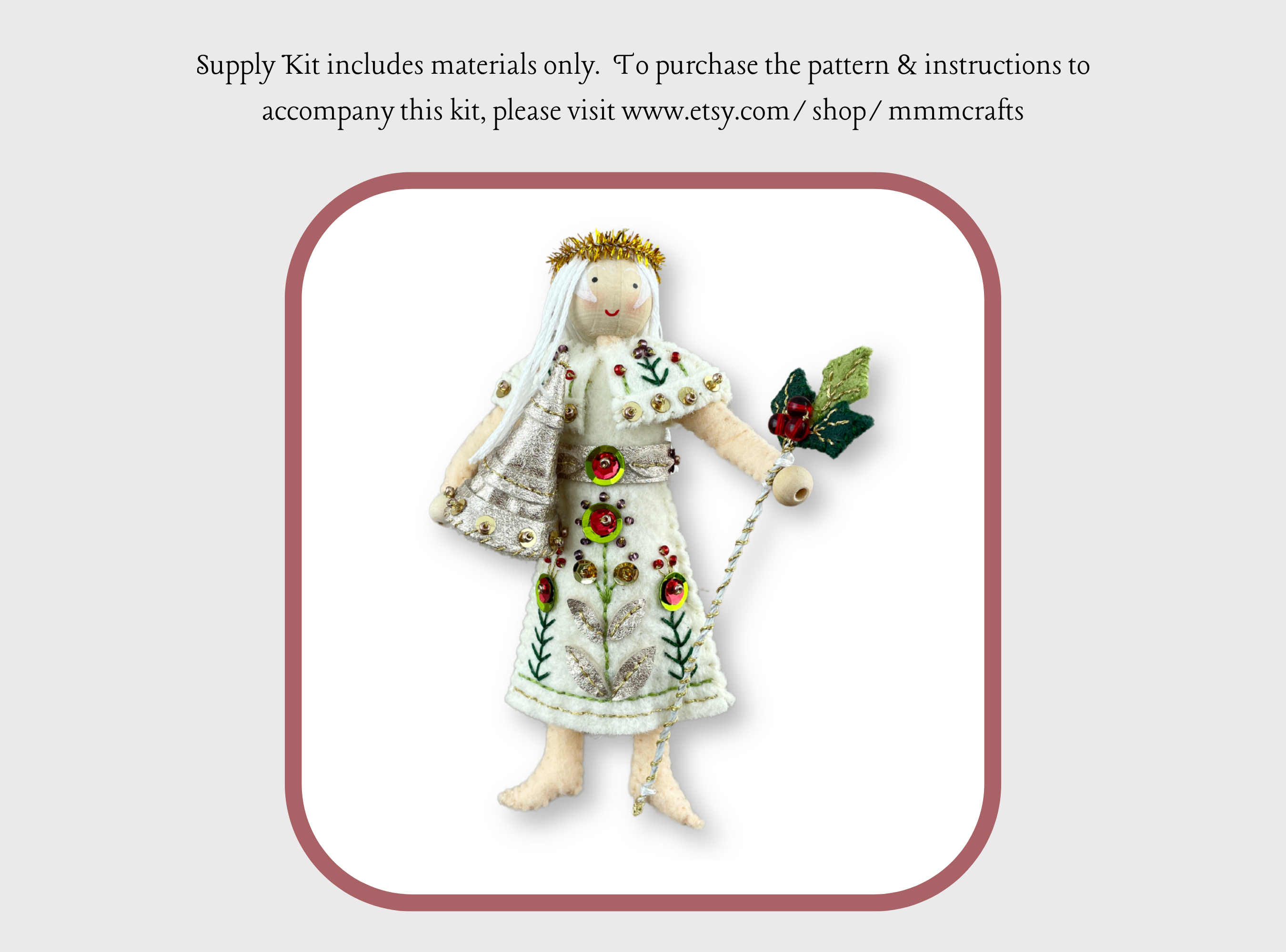 Ghost of Christmas Past Craft Kit Cranberry Red