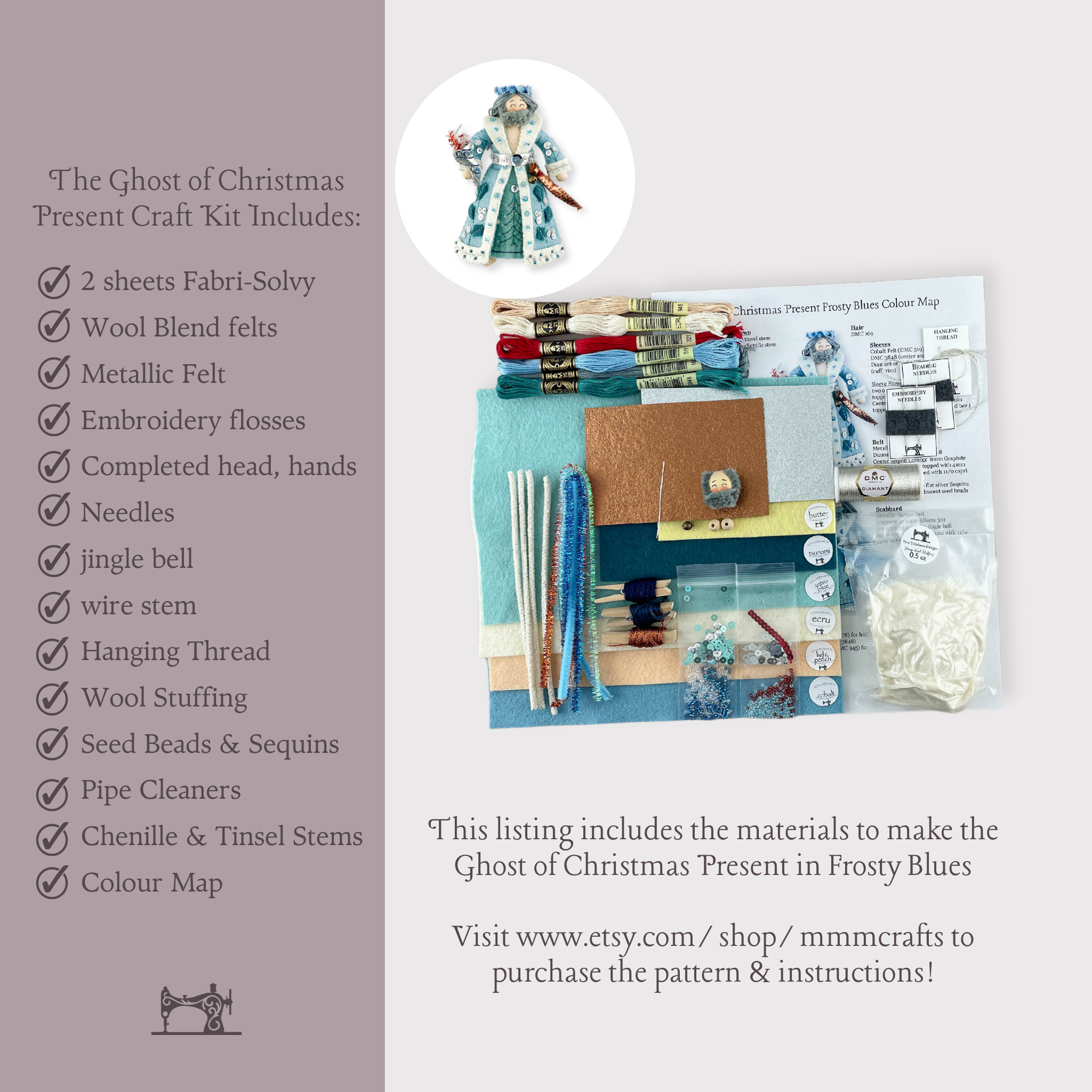 Ghost of Christmas Present Craft Kit Frosty Blues