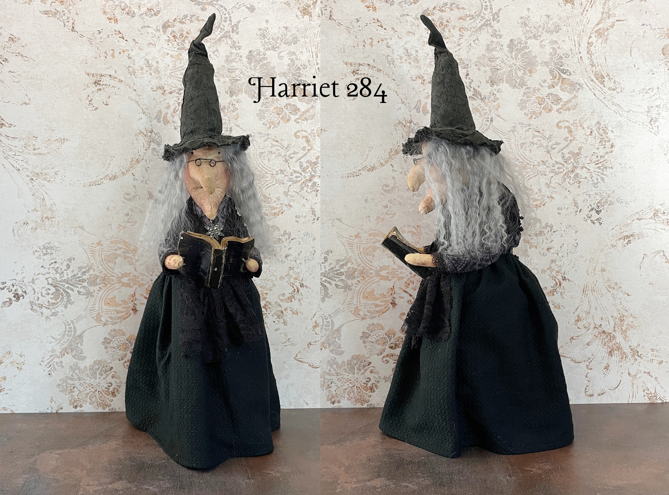 Handmade Halloween Harriet Witch Doll Fall Home Decor / Autumn Folk Art Handmade OOAK Fabric Doll / One of a Kind Handmade Witch