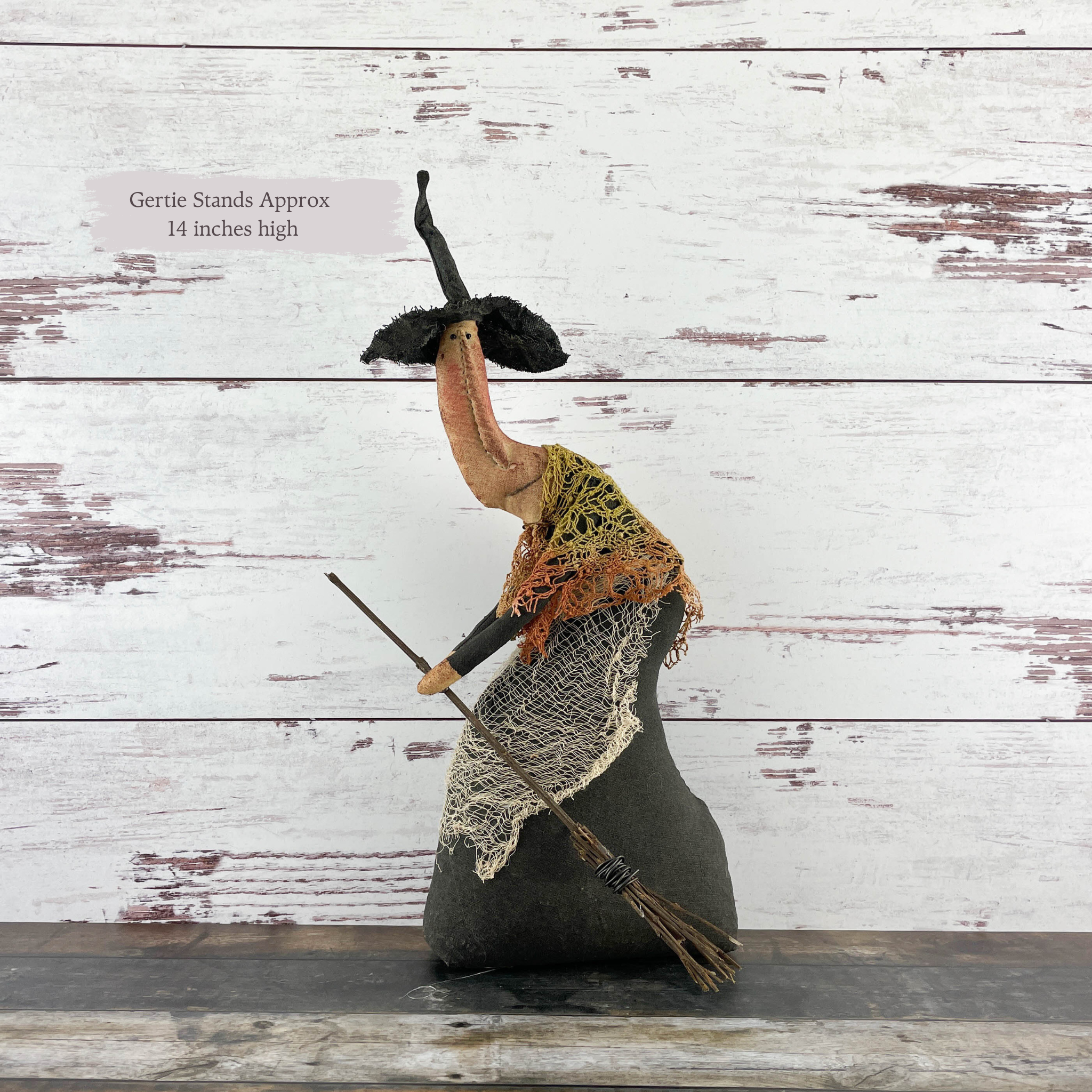 Gertie a Hand Made Halloween Witch Doll