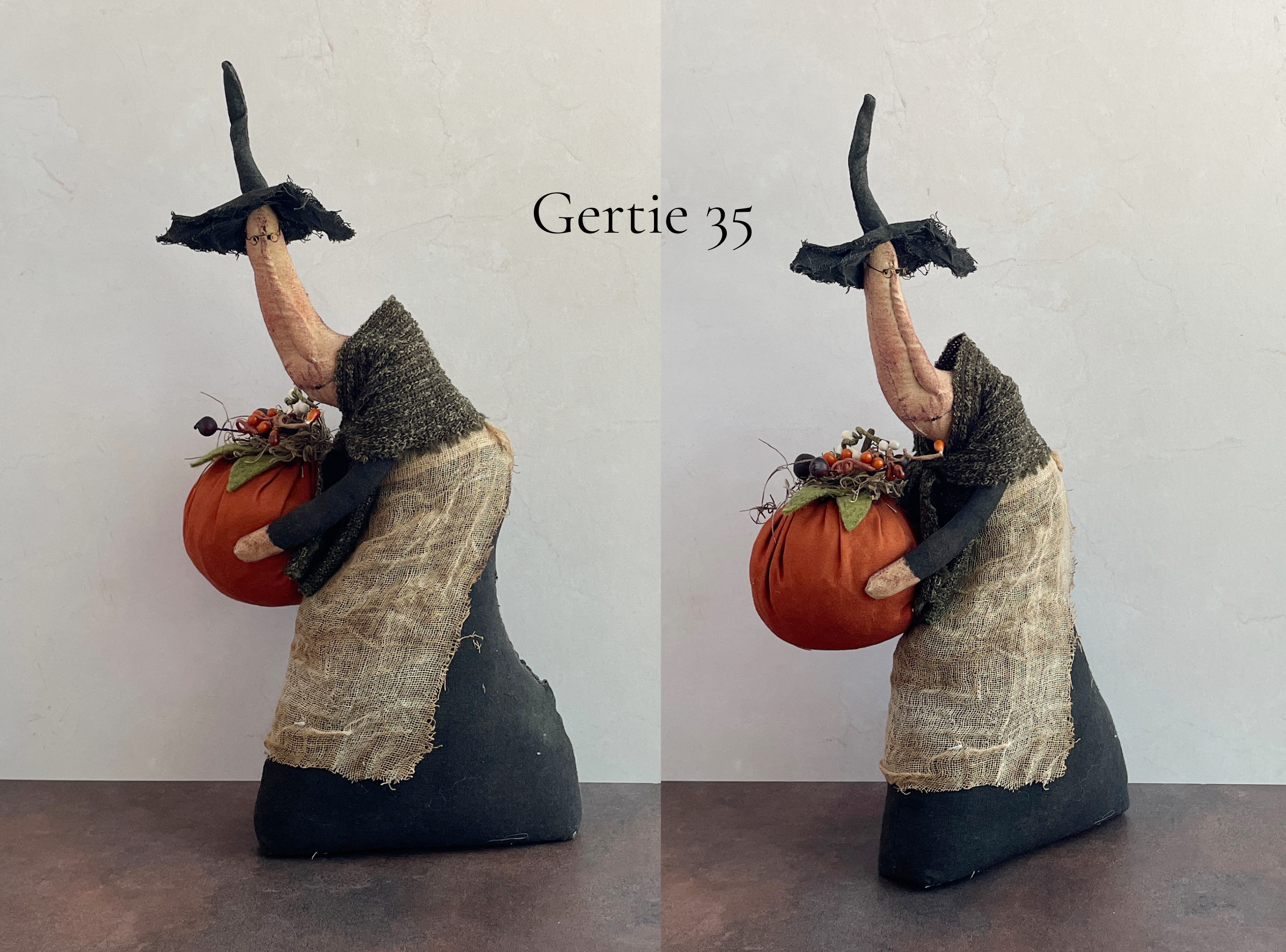 Handmade Halloween or Autumn Witch / Handcrafted Fall Decor
