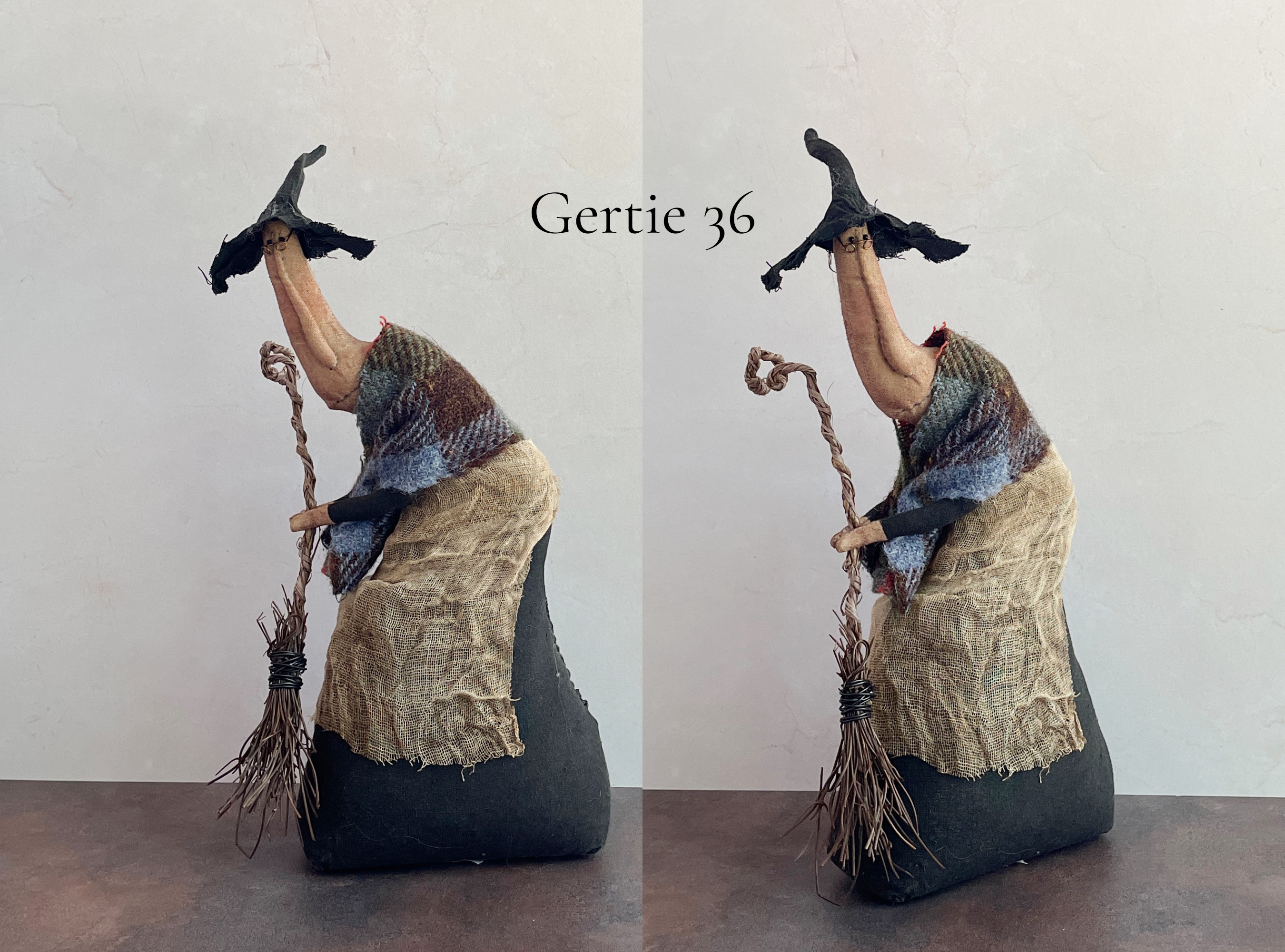 Handmade Halloween or Autumn Witch / Handcrafted Fall Decor