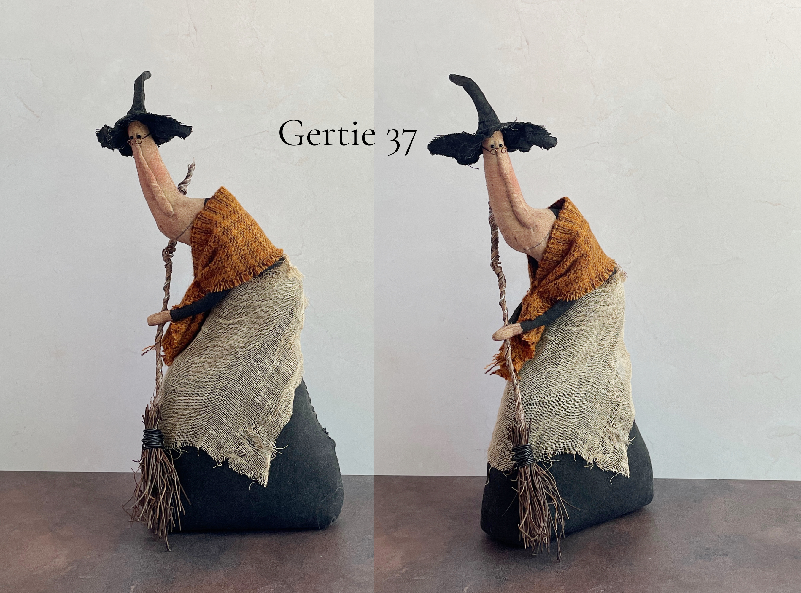 Handmade Halloween or Autumn Witch / Handcrafted Fall Decor