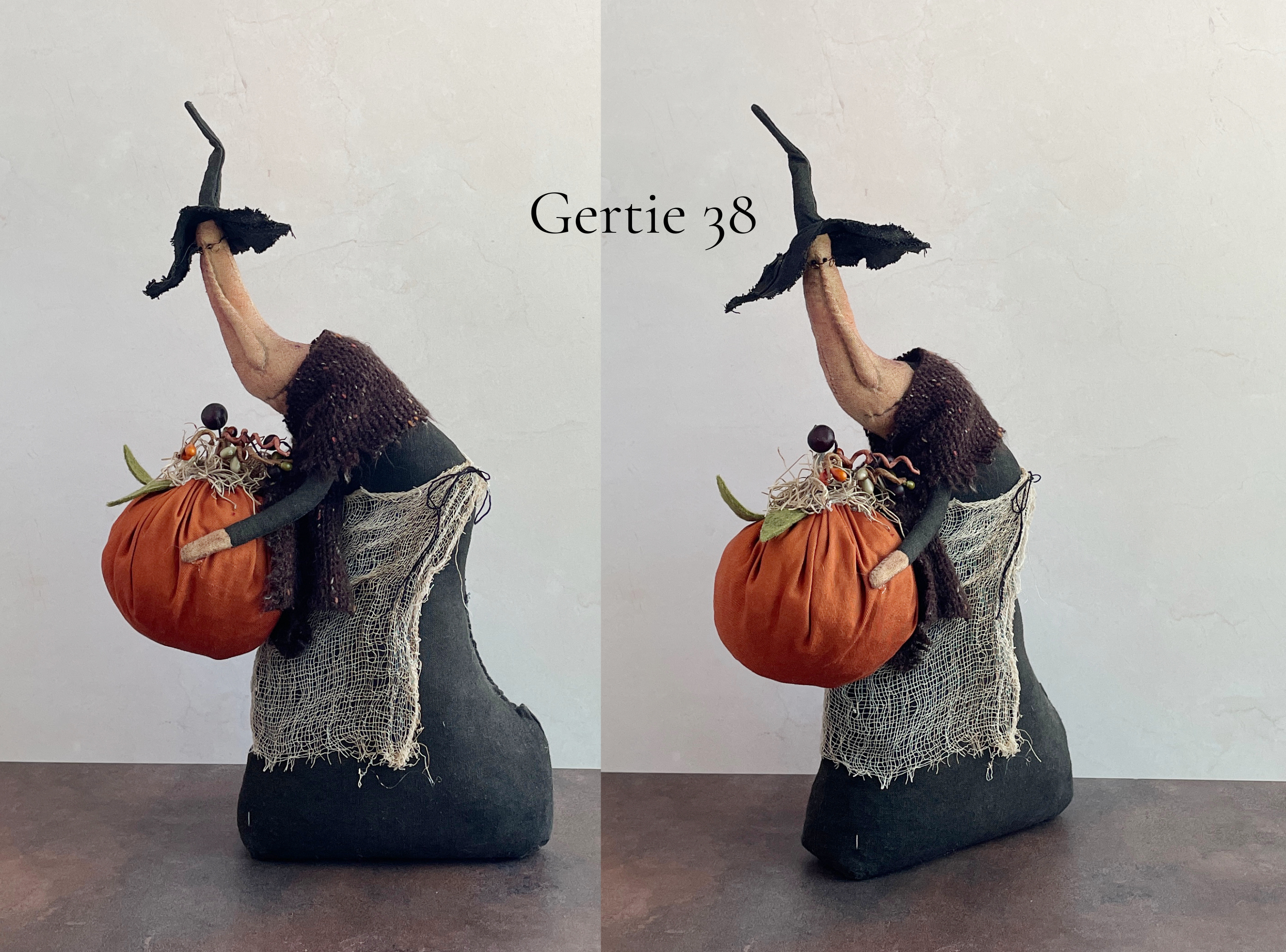 Handmade Halloween or Autumn Witch / Handcrafted Fall Decor