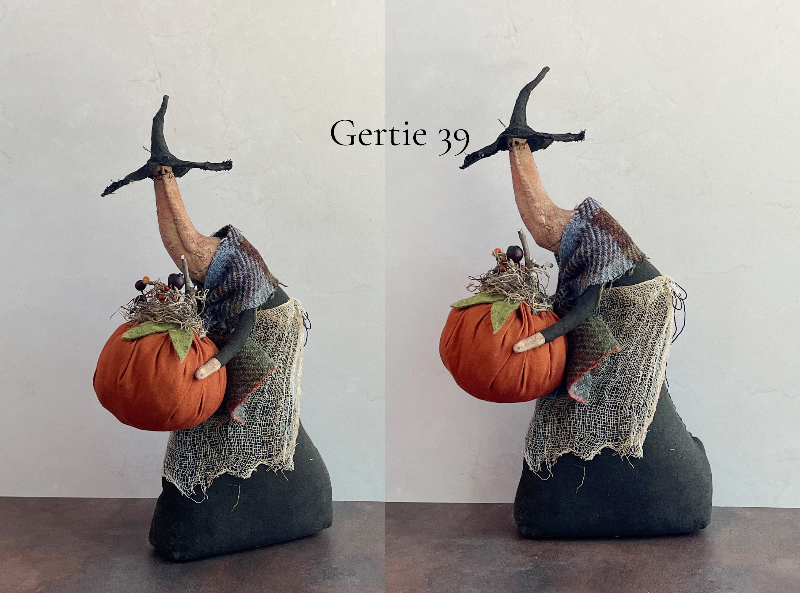 Handmade Halloween or Autumn Witch / Handcrafted Fall Decor
