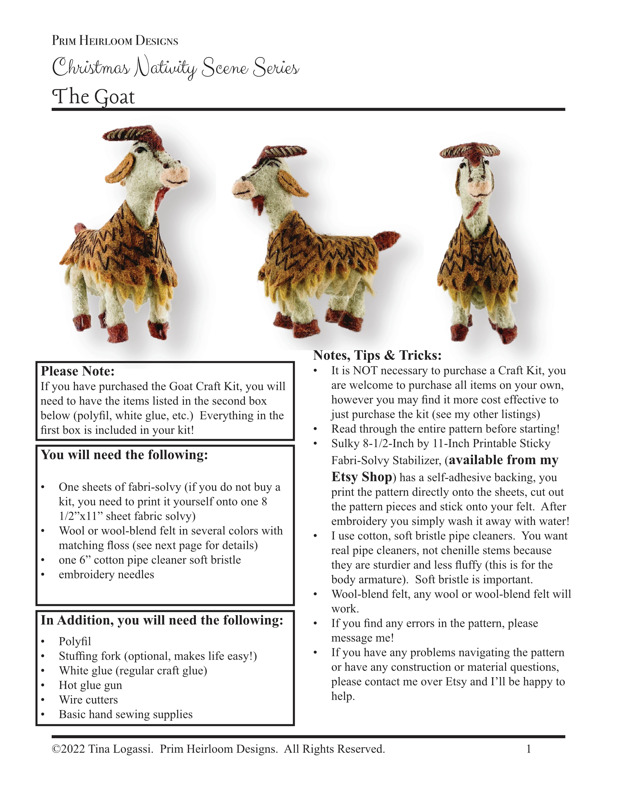Christmas Nativity Series The Goat Craft Kit