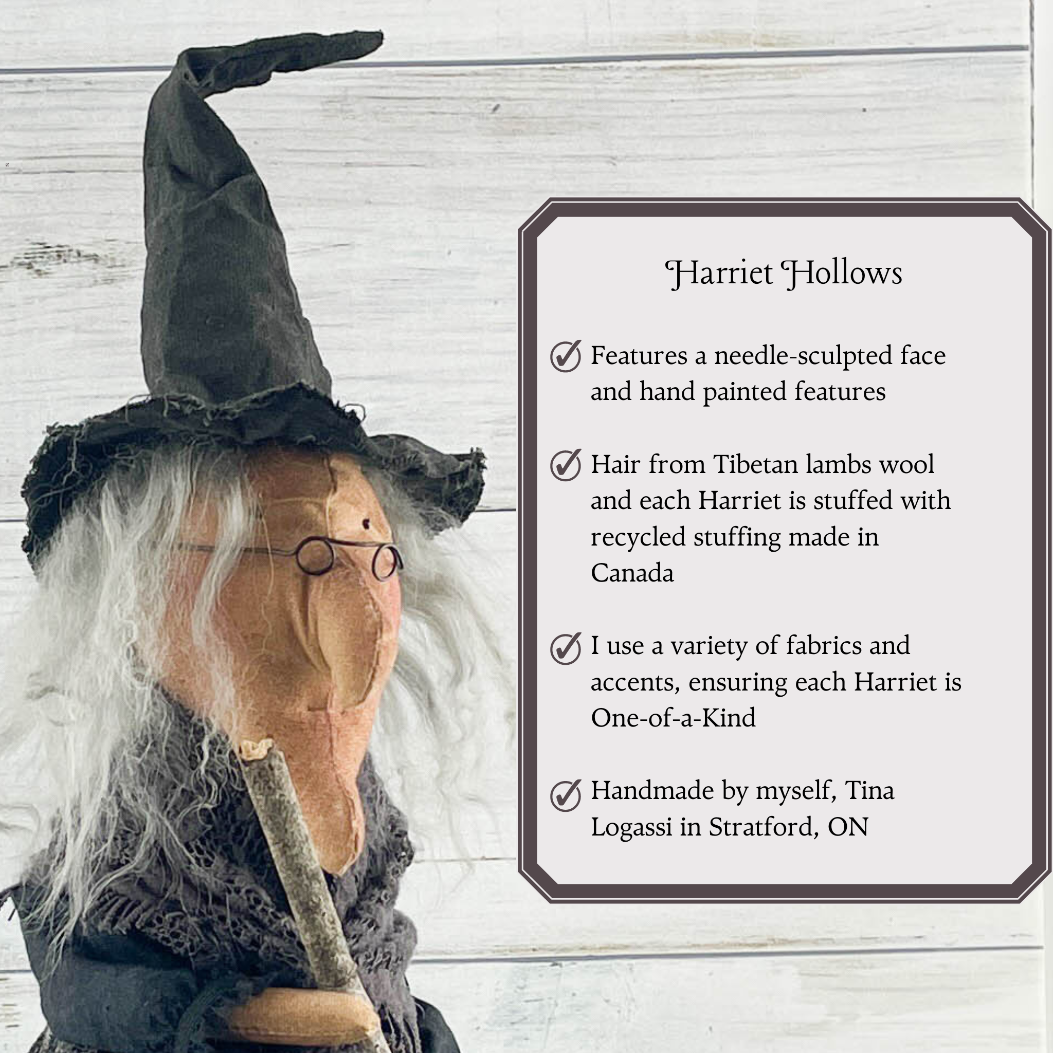 Harriet Hollows, Handmade Halloween Witch Doll
