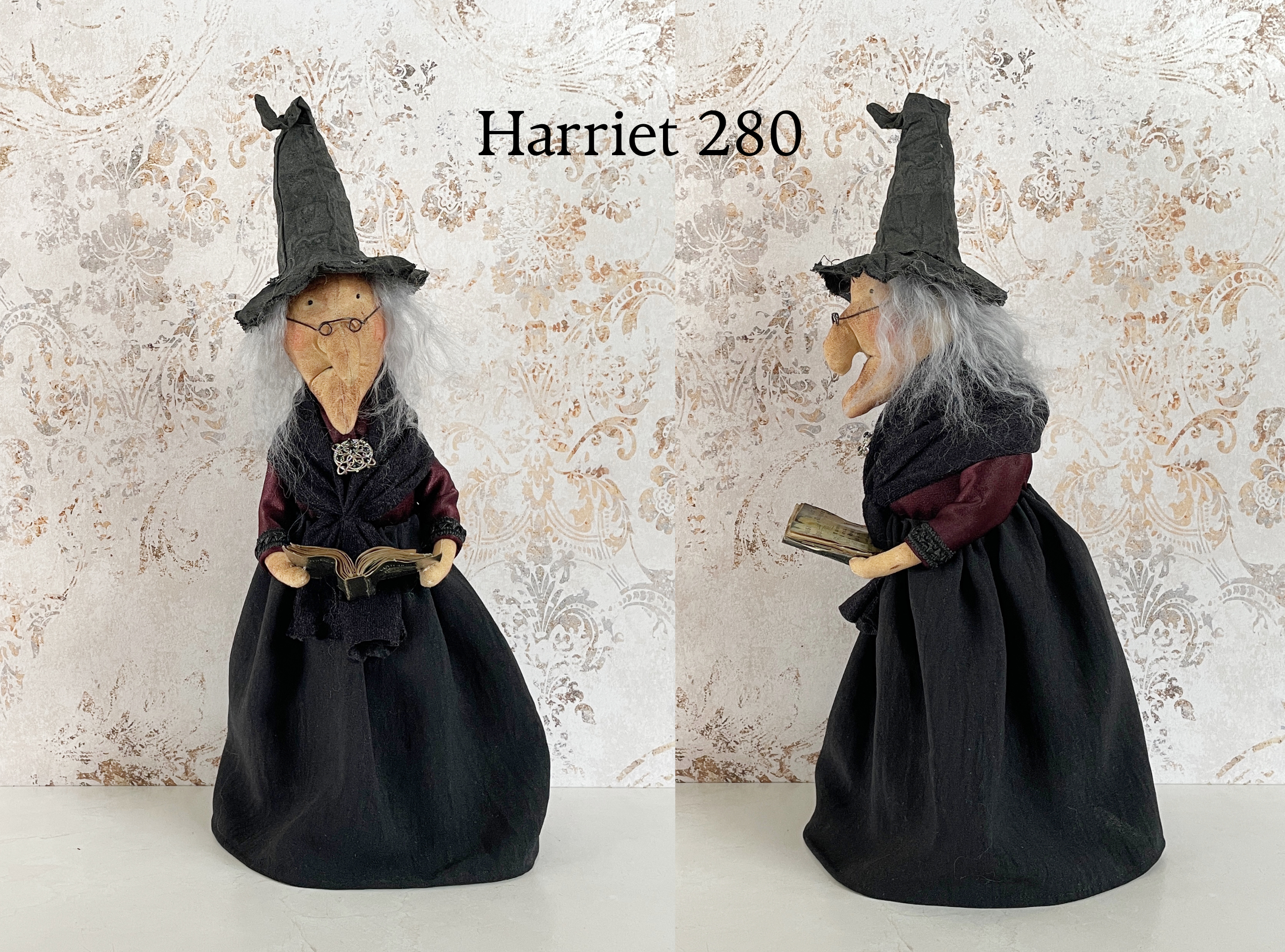 Handmade Halloween Harriet Witch Doll Fall Home Decor / Autumn Folk Art Handmade OOAK Fabric Doll / One of a Kind Handmade Witch