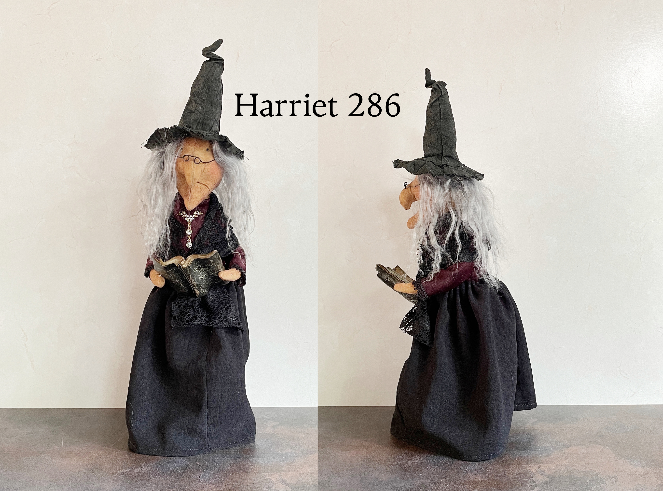 Handmade Halloween Harriet Witch Doll Fall Home Decor / Autumn Folk Art Handmade OOAK Fabric Doll / One of a Kind Handmade Witch