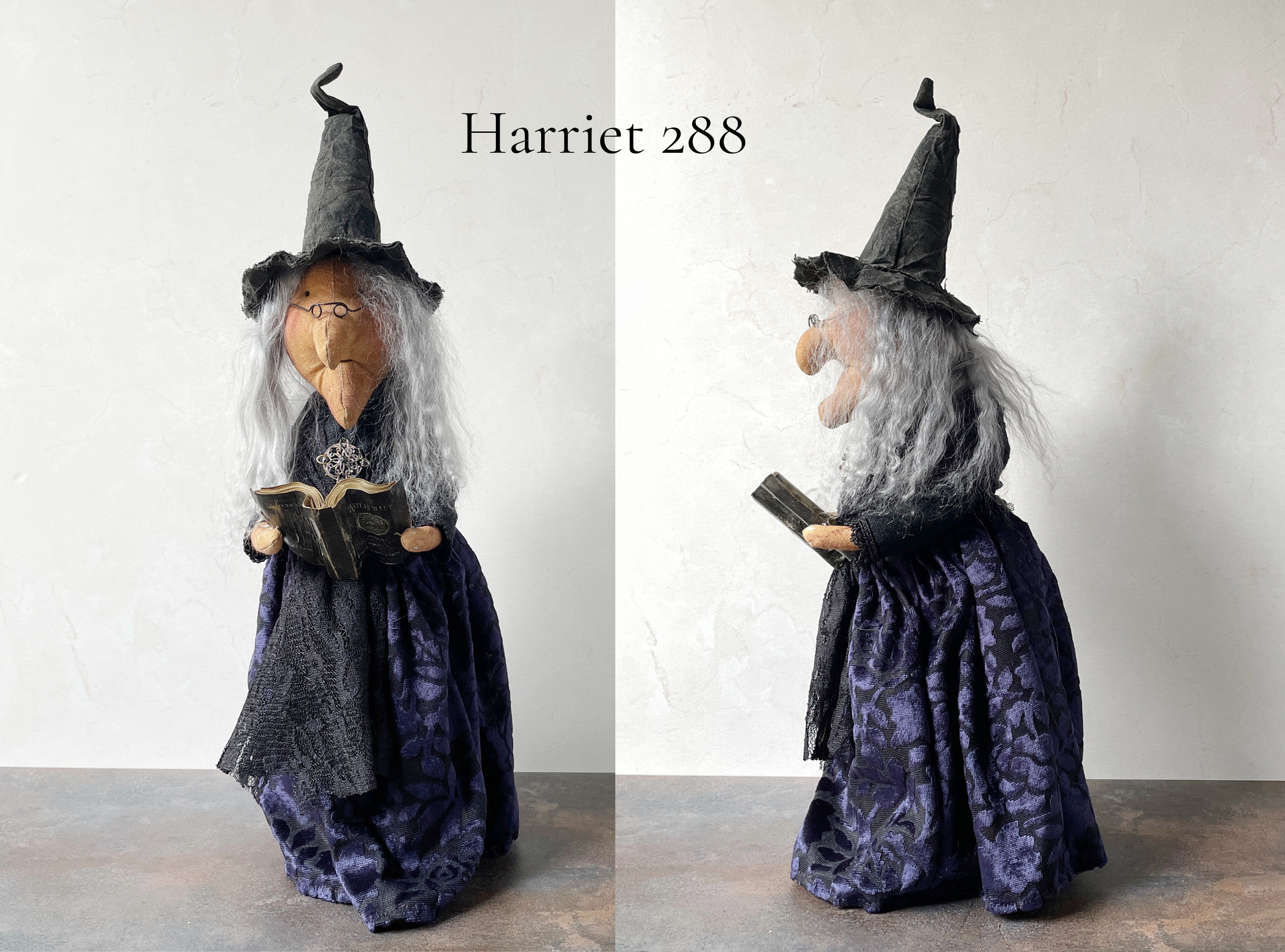 Handmade Halloween Harriet Witch Doll Fall Home Decor / Autumn Folk Art Handmade OOAK Fabric Doll / One of a Kind Handmade Witch