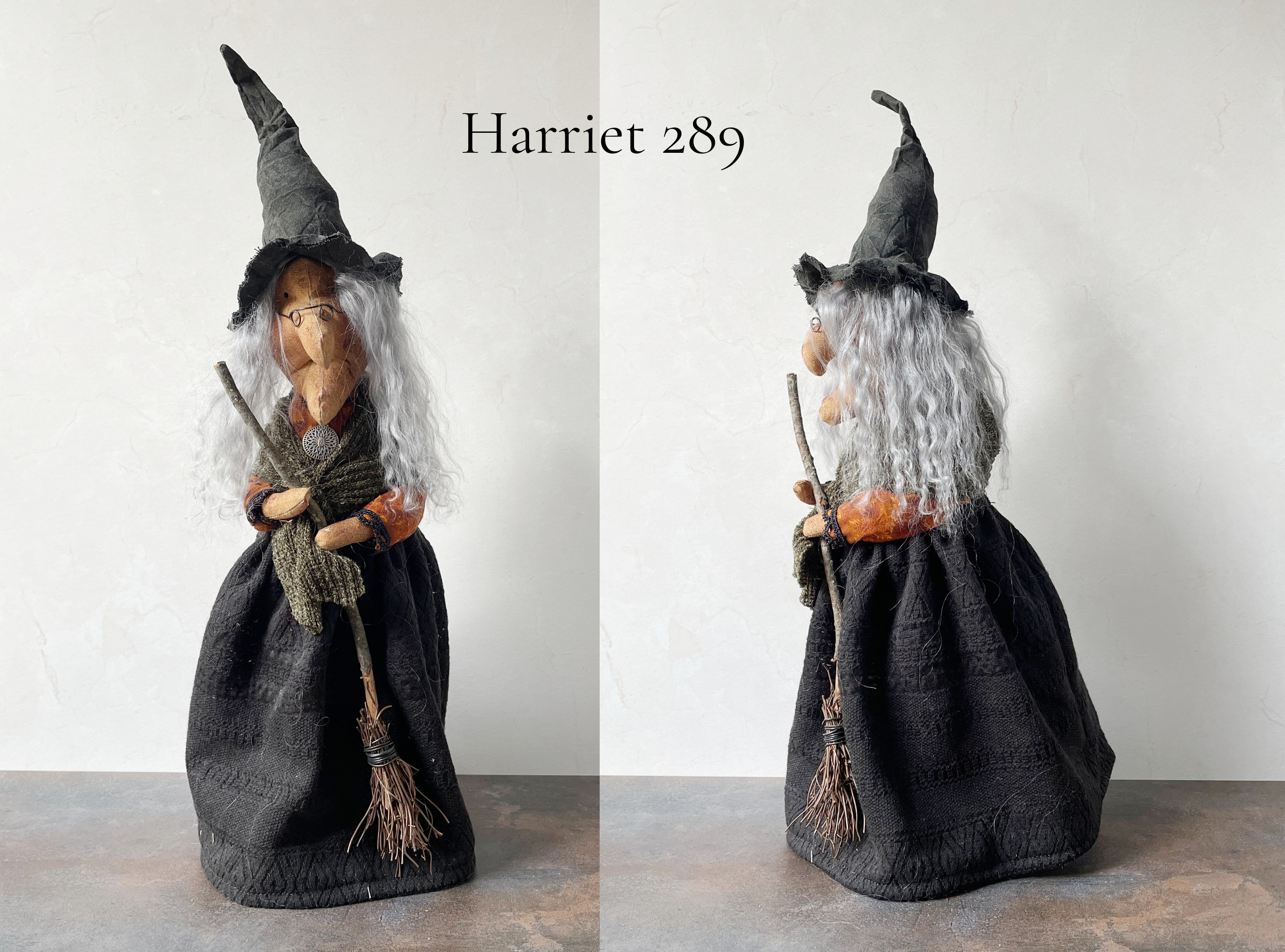 Handmade Halloween Harriet Witch Doll Fall Home Decor / Autumn Folk Art Handmade OOAK Fabric Doll / One of a Kind Handmade Witch