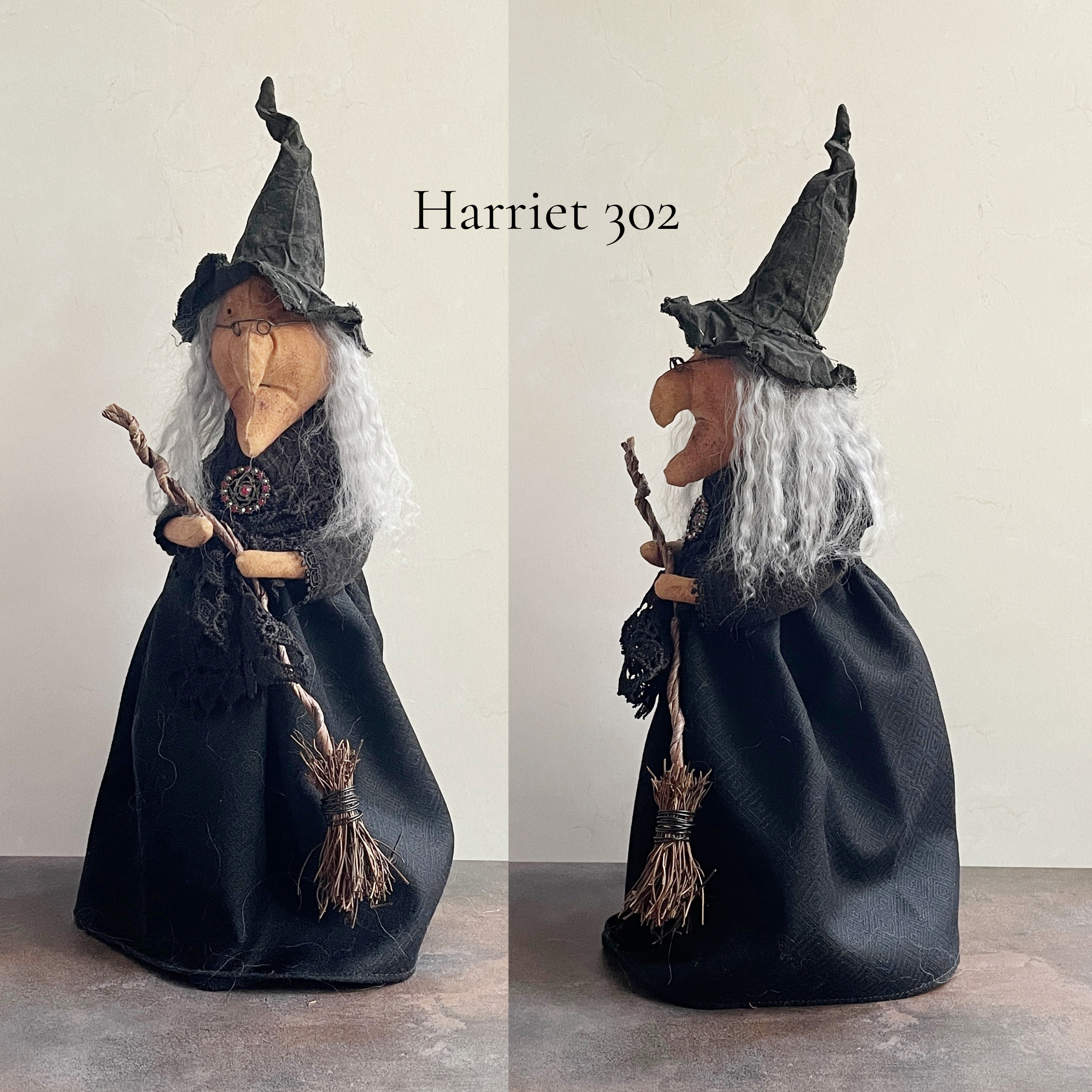 Handmade Halloween Harriet Witch Doll Fall Home Decor / Autumn Folk Art Handmade OOAK Fabric Doll / One of a Kind Handmade Witch
