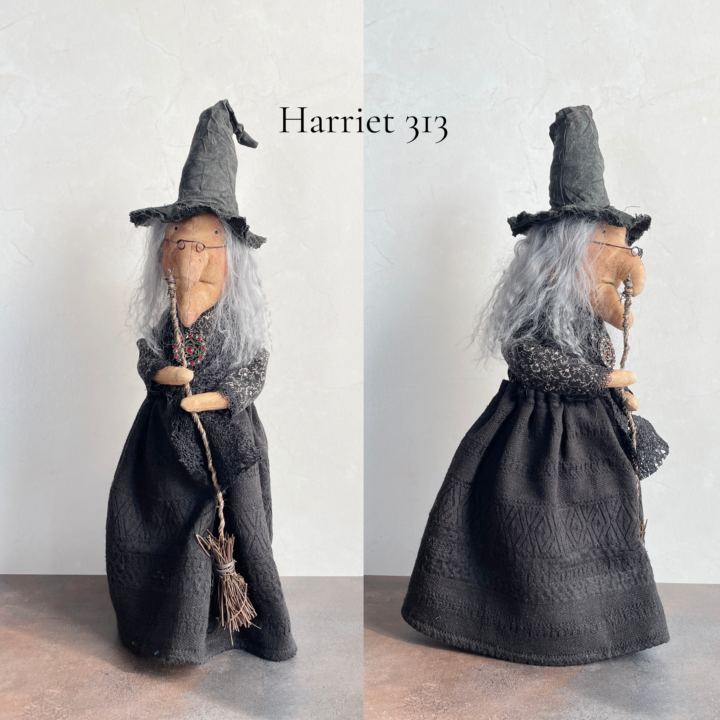 Handmade Halloween Harriet Witch Doll Fall Home Decor / Autumn Folk Art Handmade OOAK Fabric Doll / One of a Kind Handmade Witch