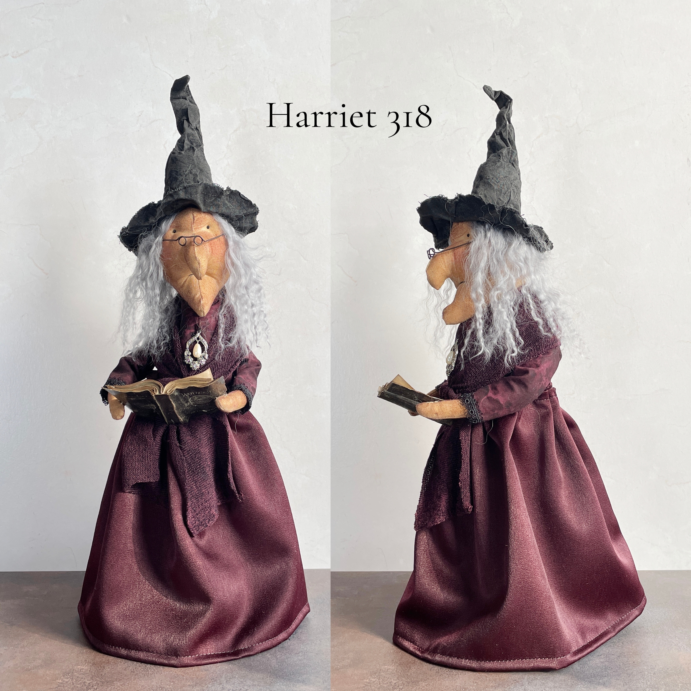 Handmade Halloween Harriet Witch Doll Fall Home Decor / Autumn Folk Art Handmade OOAK Fabric Doll / One of a Kind Handmade Witch