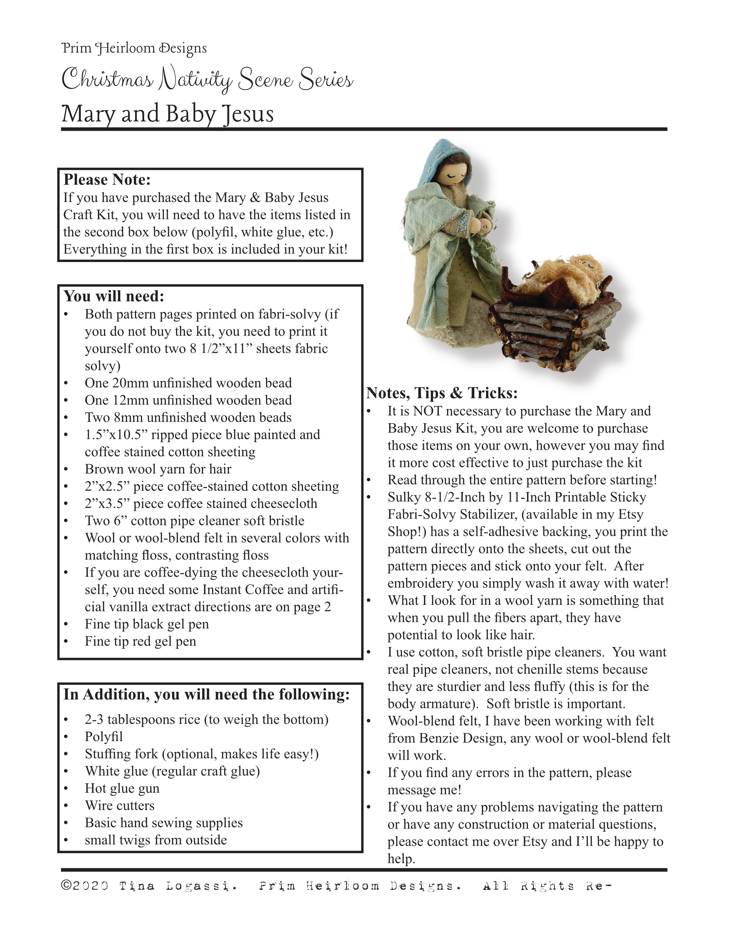 Christmas Nativity Series Mary & Baby Jesus Craft Kit