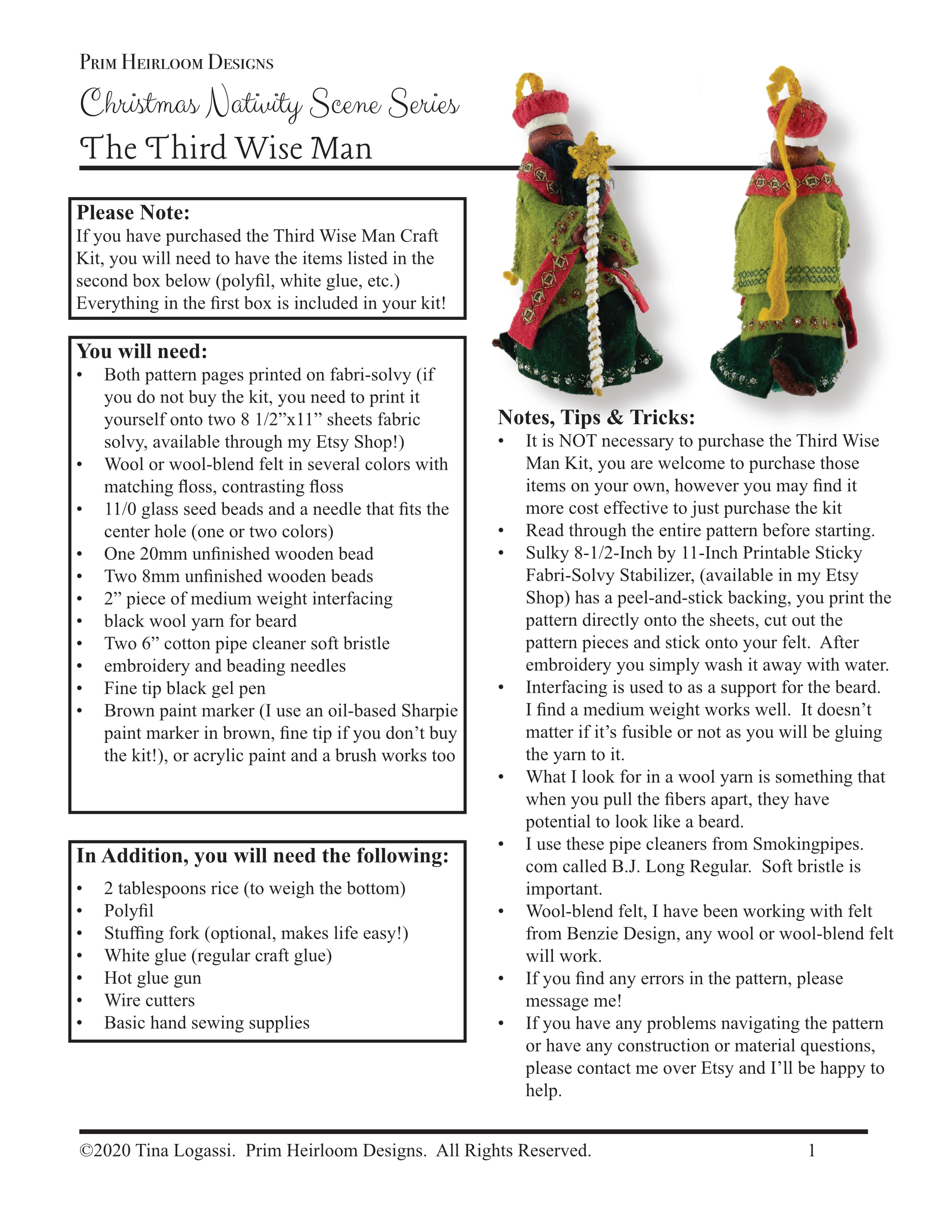 Christmas Nativity Series Third Wise Man Craft Kit