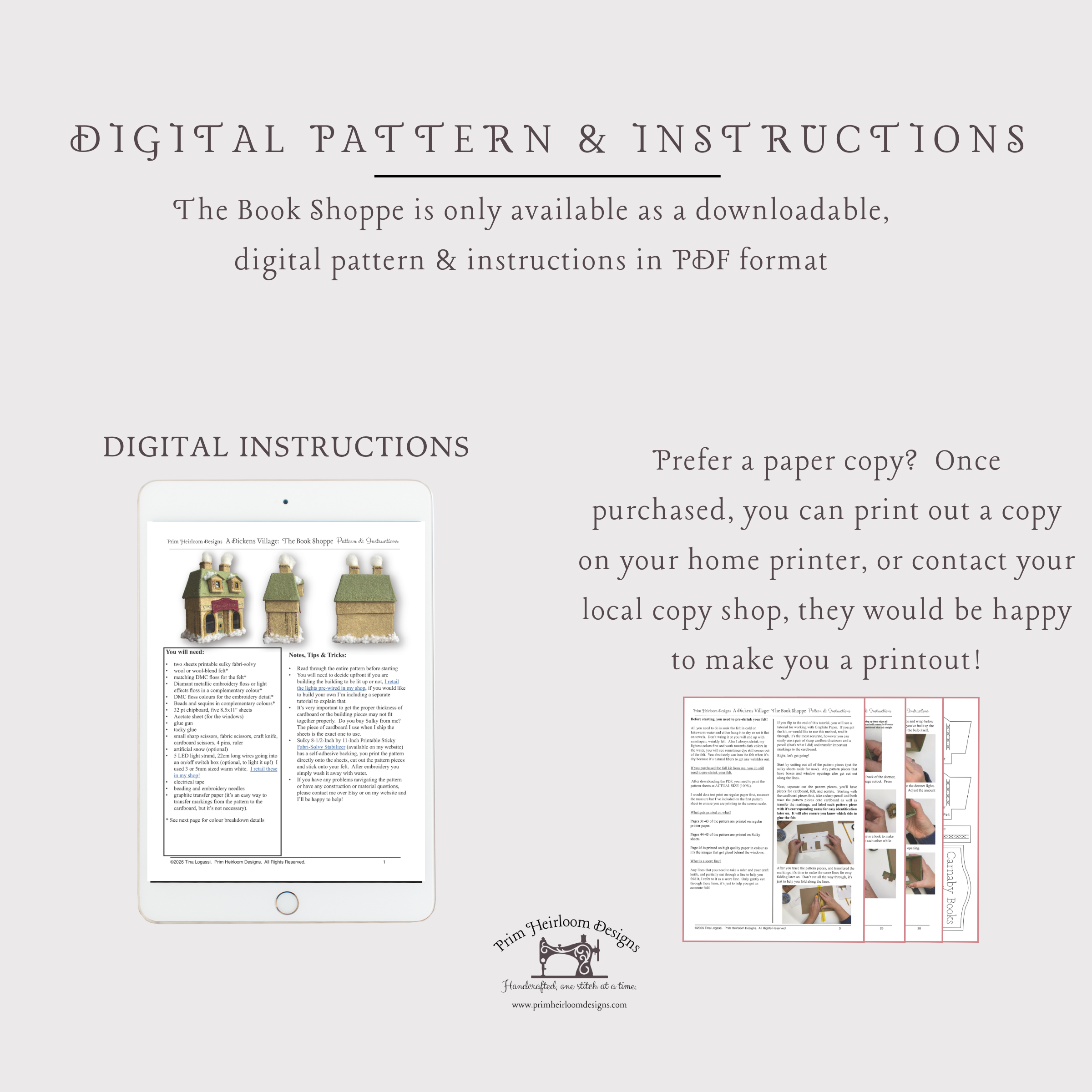 A Dickens Village: The Book Shoppe PDF Pattern