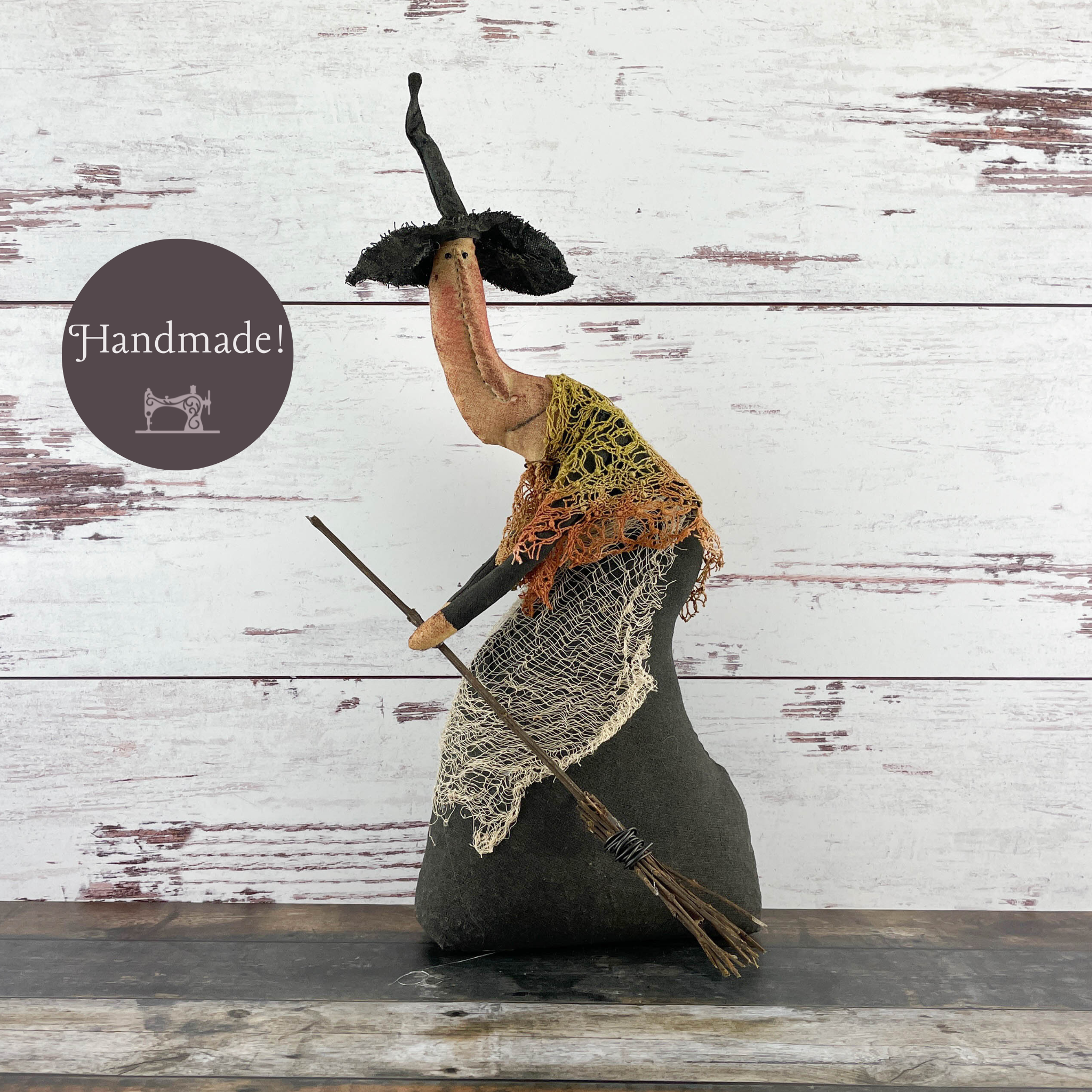 Gertie a Hand Made Halloween Witch Doll