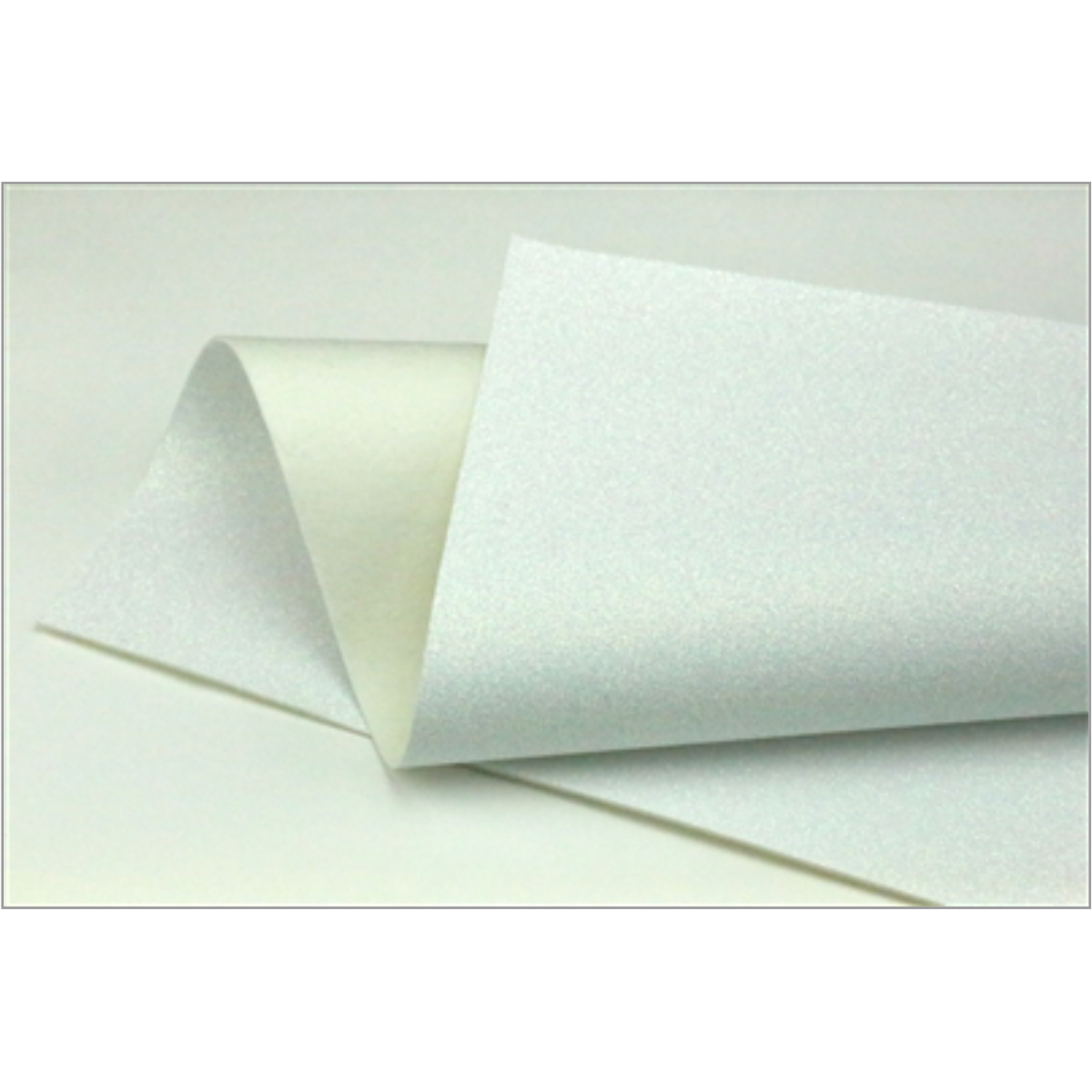 Iridescent White Glitter Wool Felt