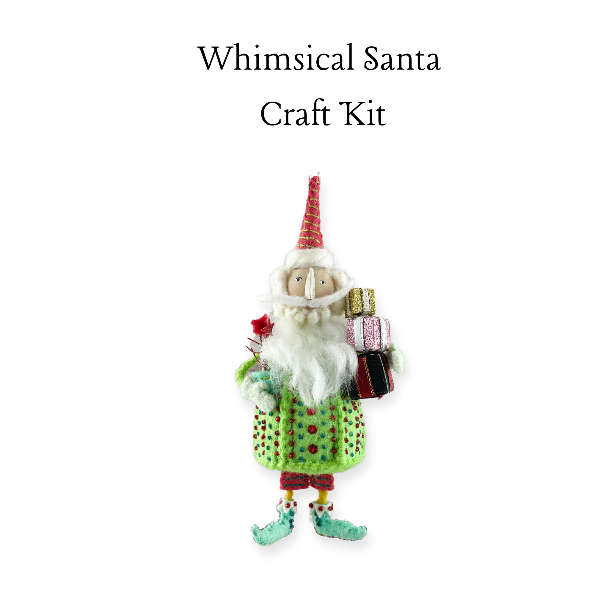 Whimsical Santa Ornament Craft Kit in Chartreuse