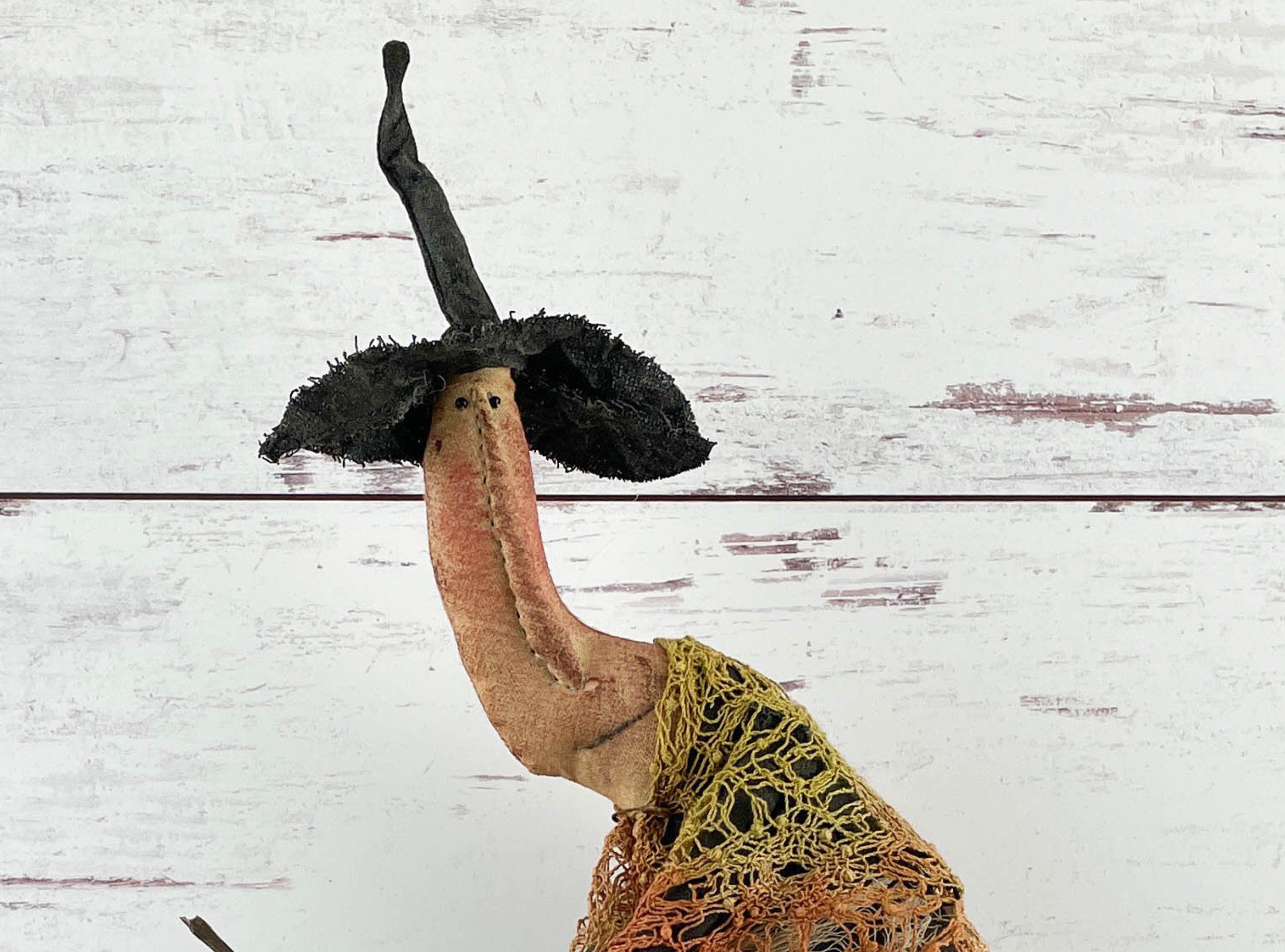 Handmade Halloween or Autumn Witch / Handcrafted Fall Decor
