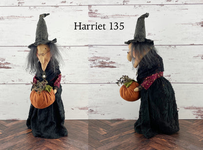 Handmade Halloween Harriet Witch Doll Fall Home Decor / Autumn Folk Art Handmade OOAK Fabric Doll / One of a Kind Handmade Witch
