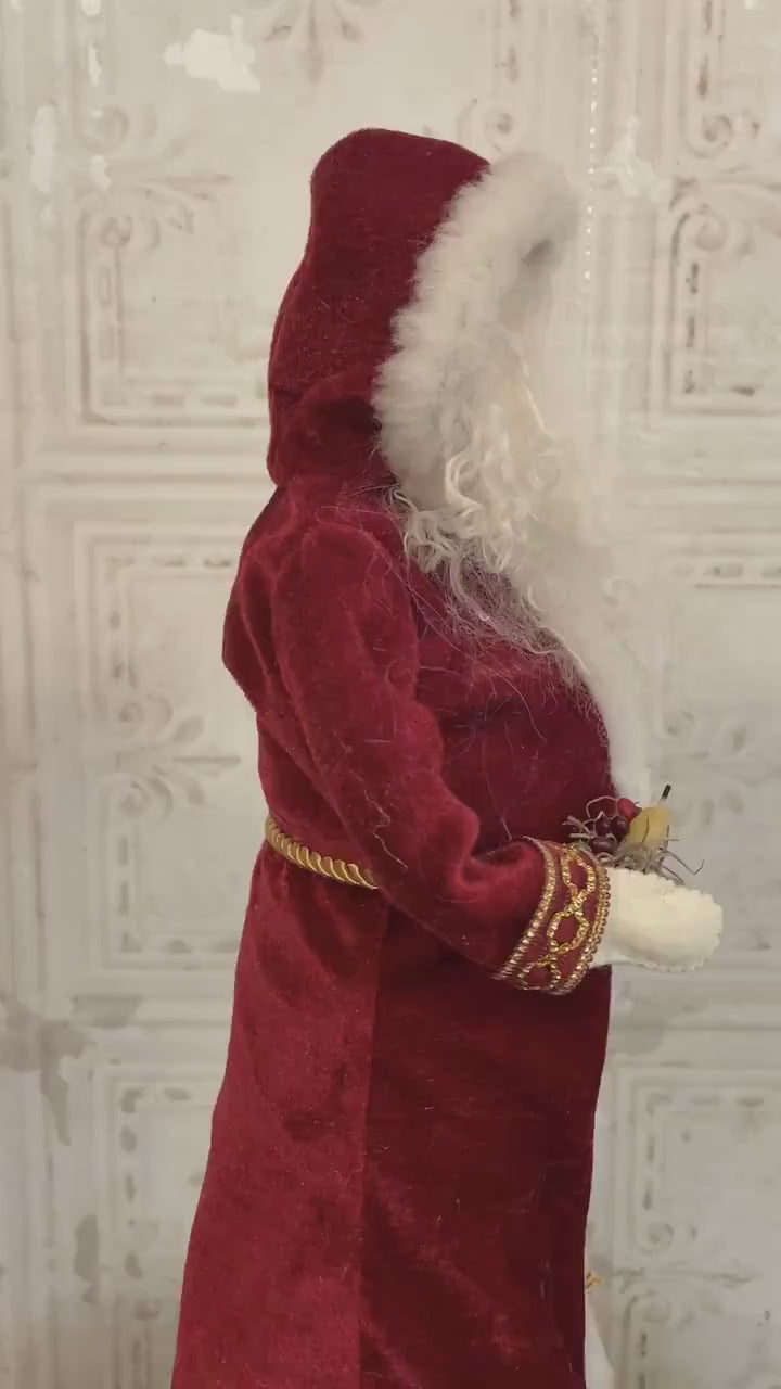 Handmade Santa Decorative Doll / Vintage Inspired One of a Kind Father Christmas Figure