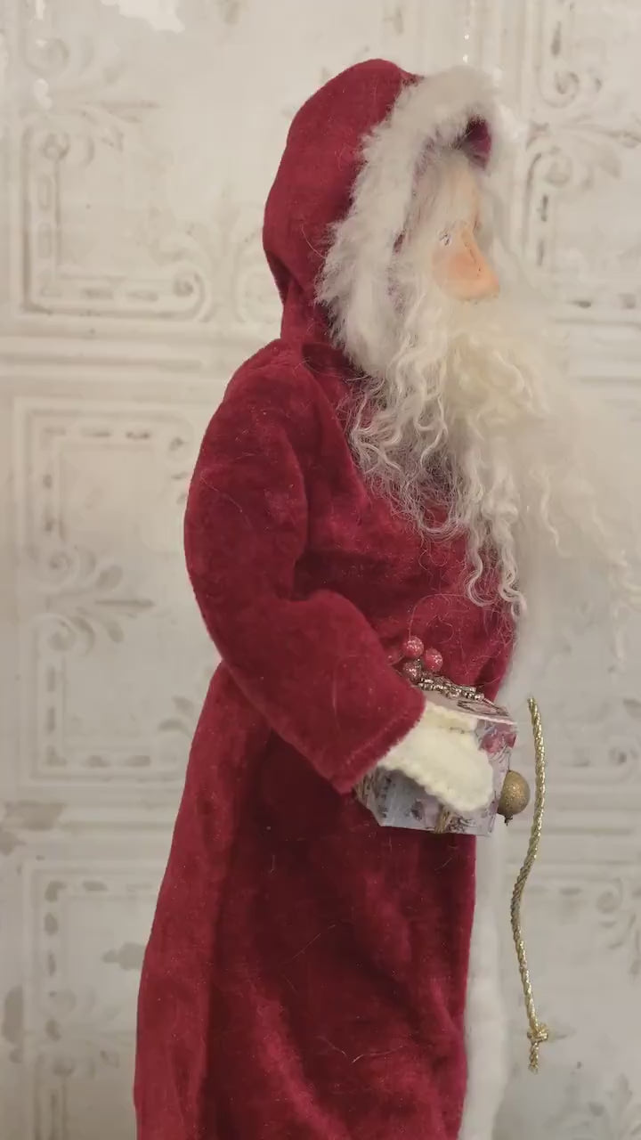 Handmade Santa Decorative Doll / Vintage Inspired One of a Kind Father Christmas Figure