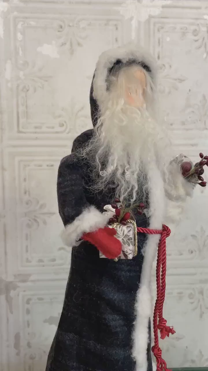 Handmade Santa Decorative Doll / Vintage Inspired One of a Kind Father Christmas Figure