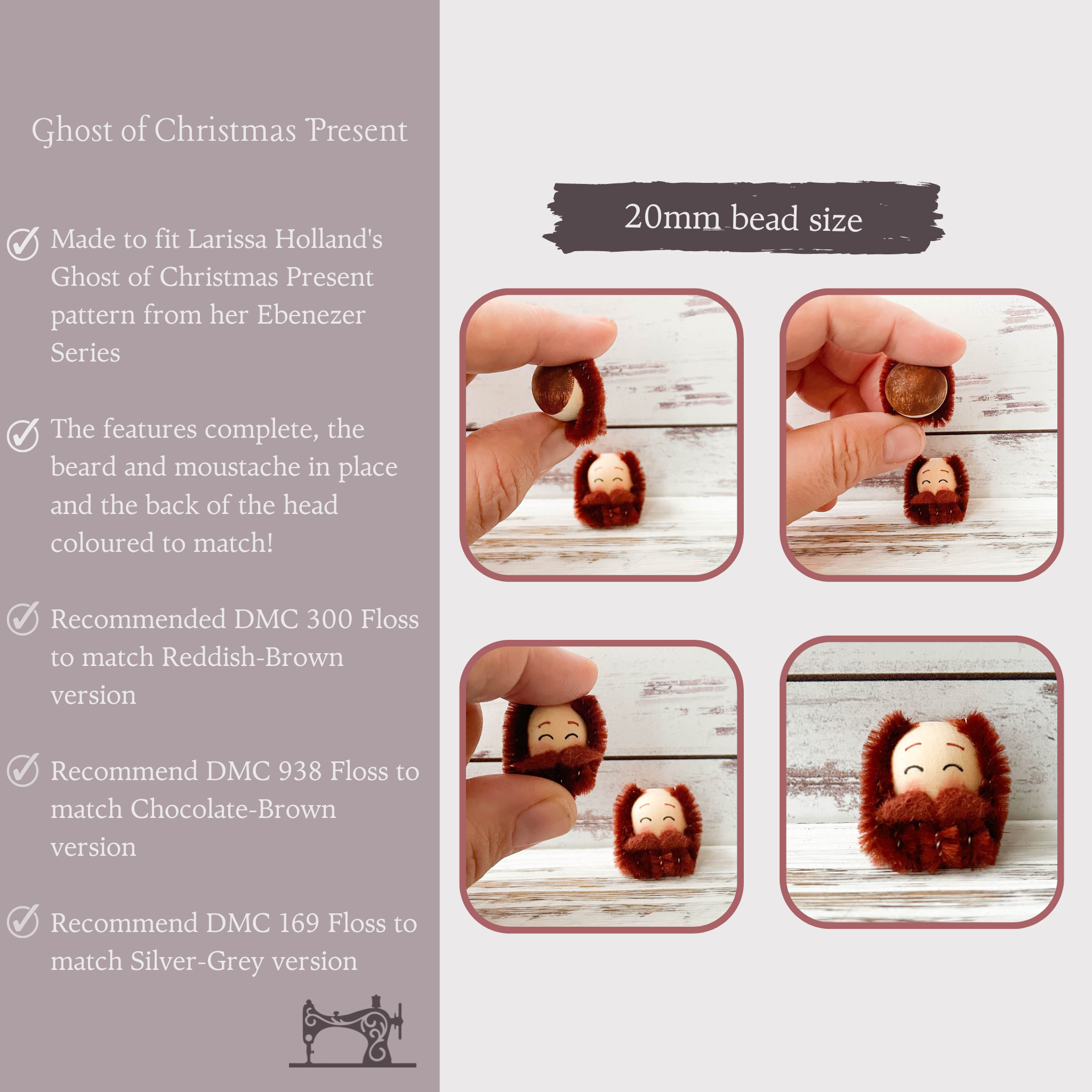 Ghost of Christmas Present Ebenezer Series Wooden Heads 20mm