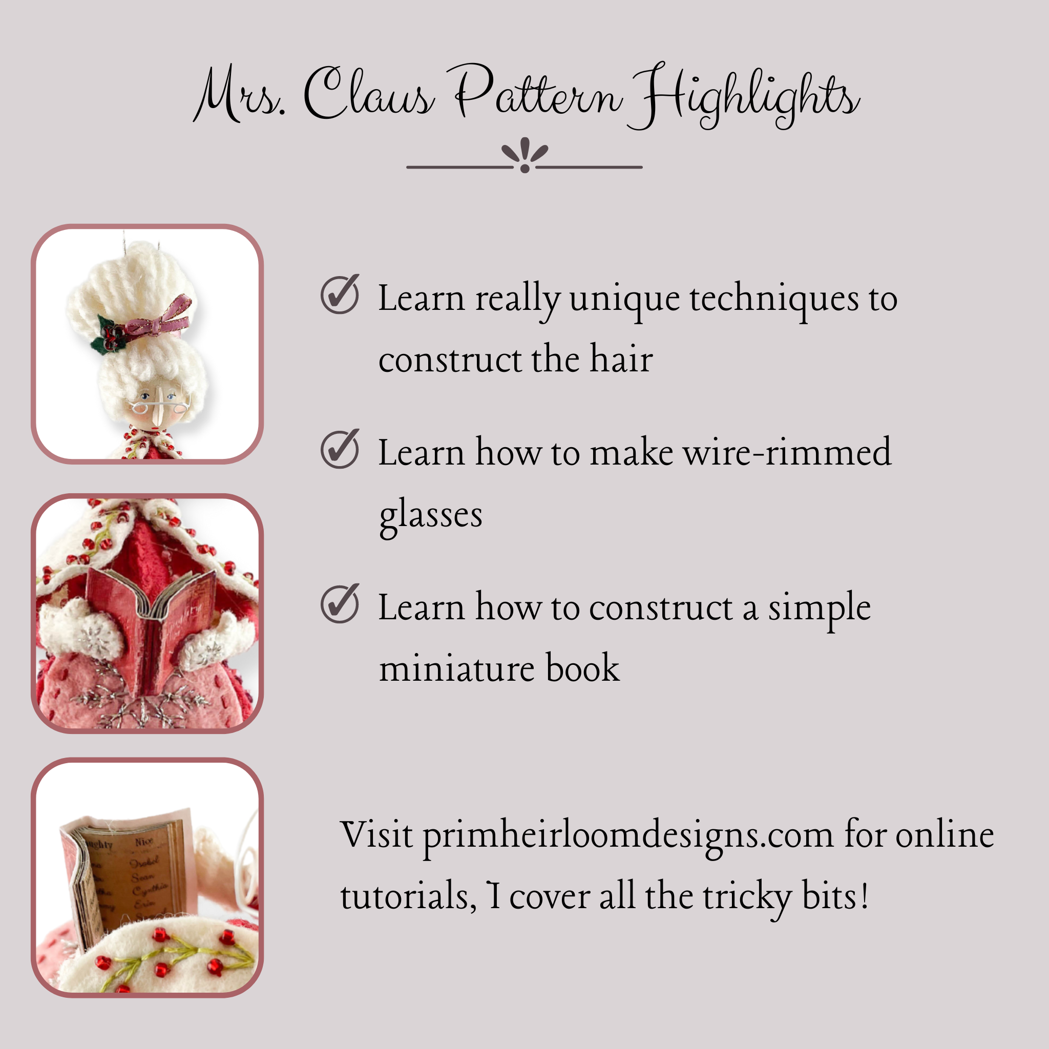 Whimsical Mrs. Claus E-Pattern and Instructions