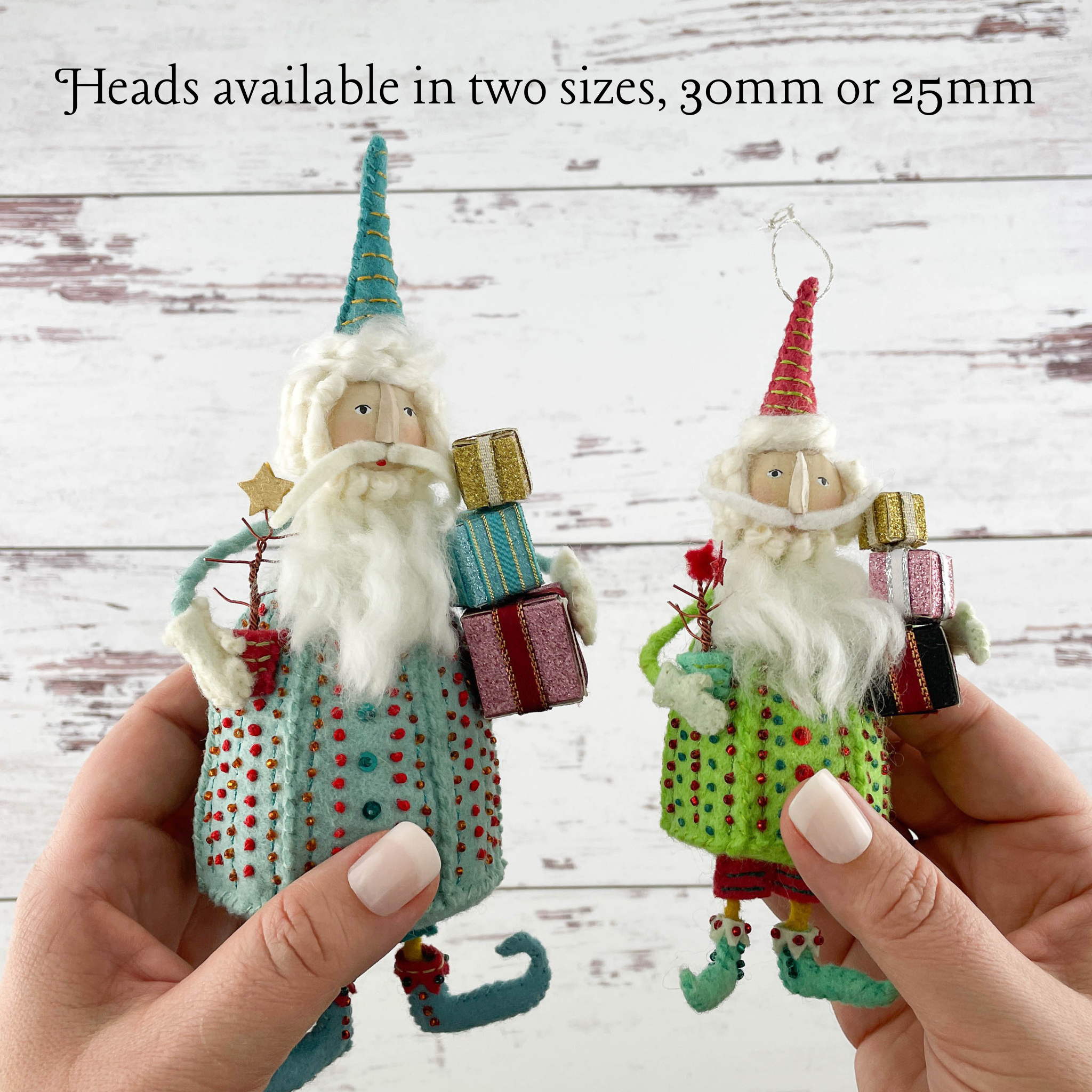 Whimsical Santa Ornament Completed Head
