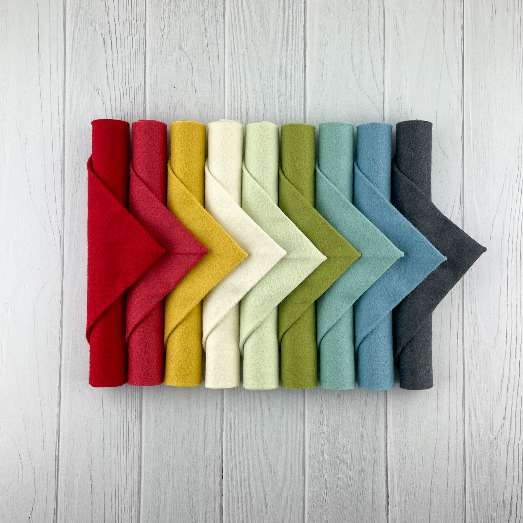 Candy Cane Palette Merino Wool Blend Felt Sheets