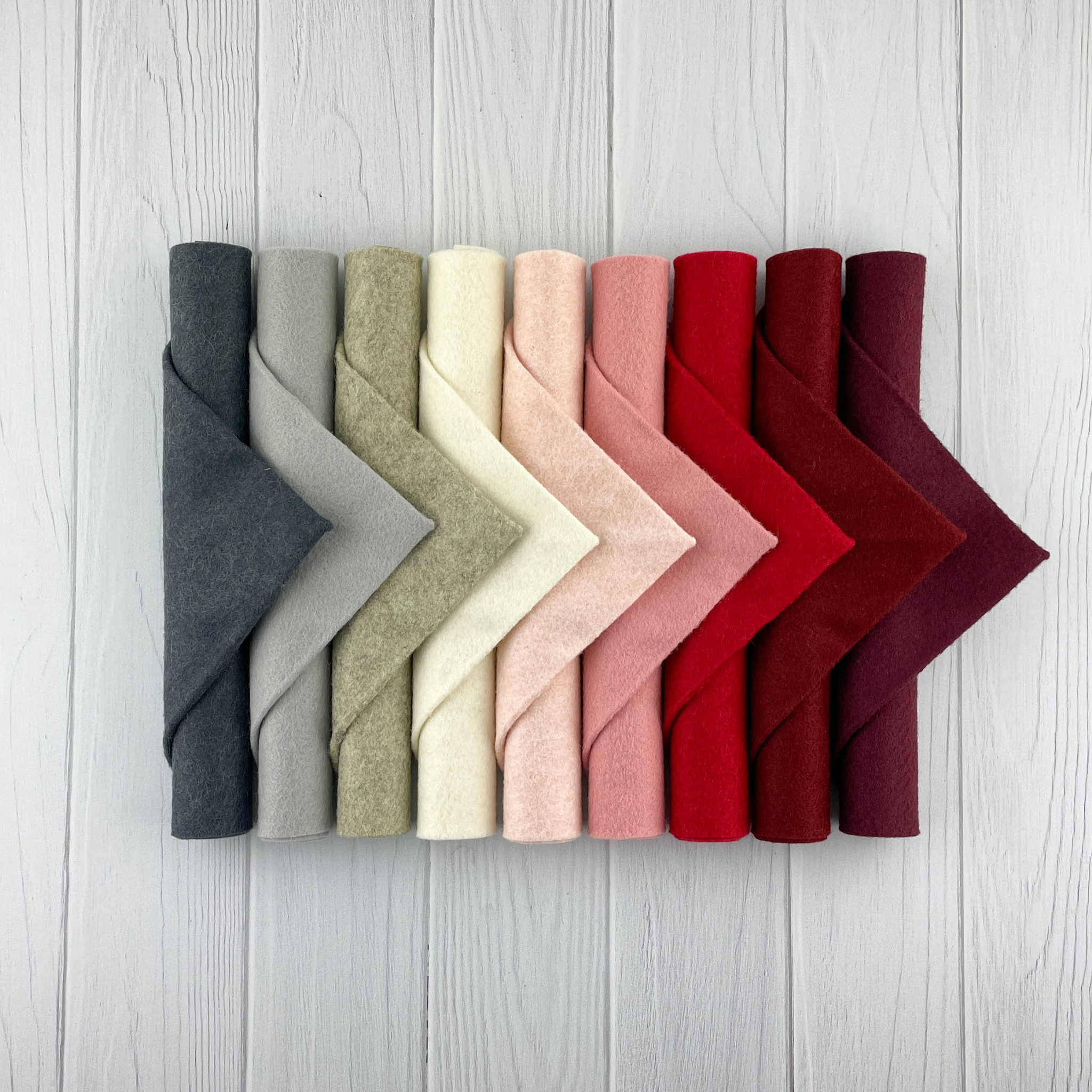 Winter Cardinals Palette Merino Wool Blend Felt Sheets