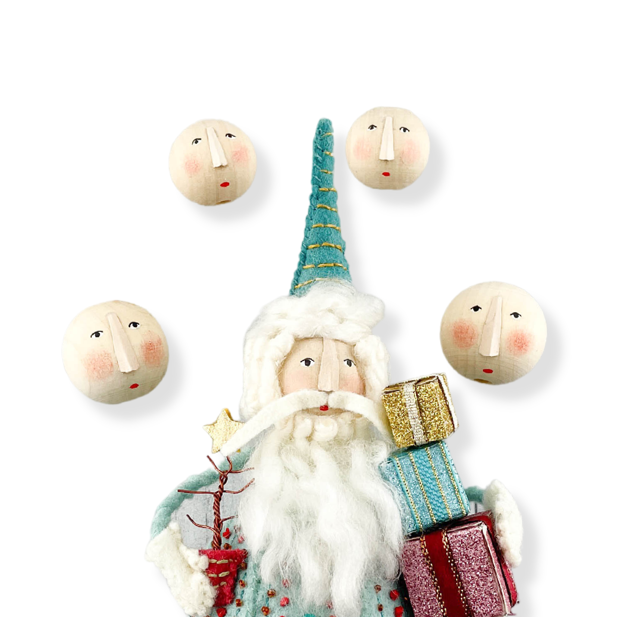Whimsical Santa Ornament Completed Head
