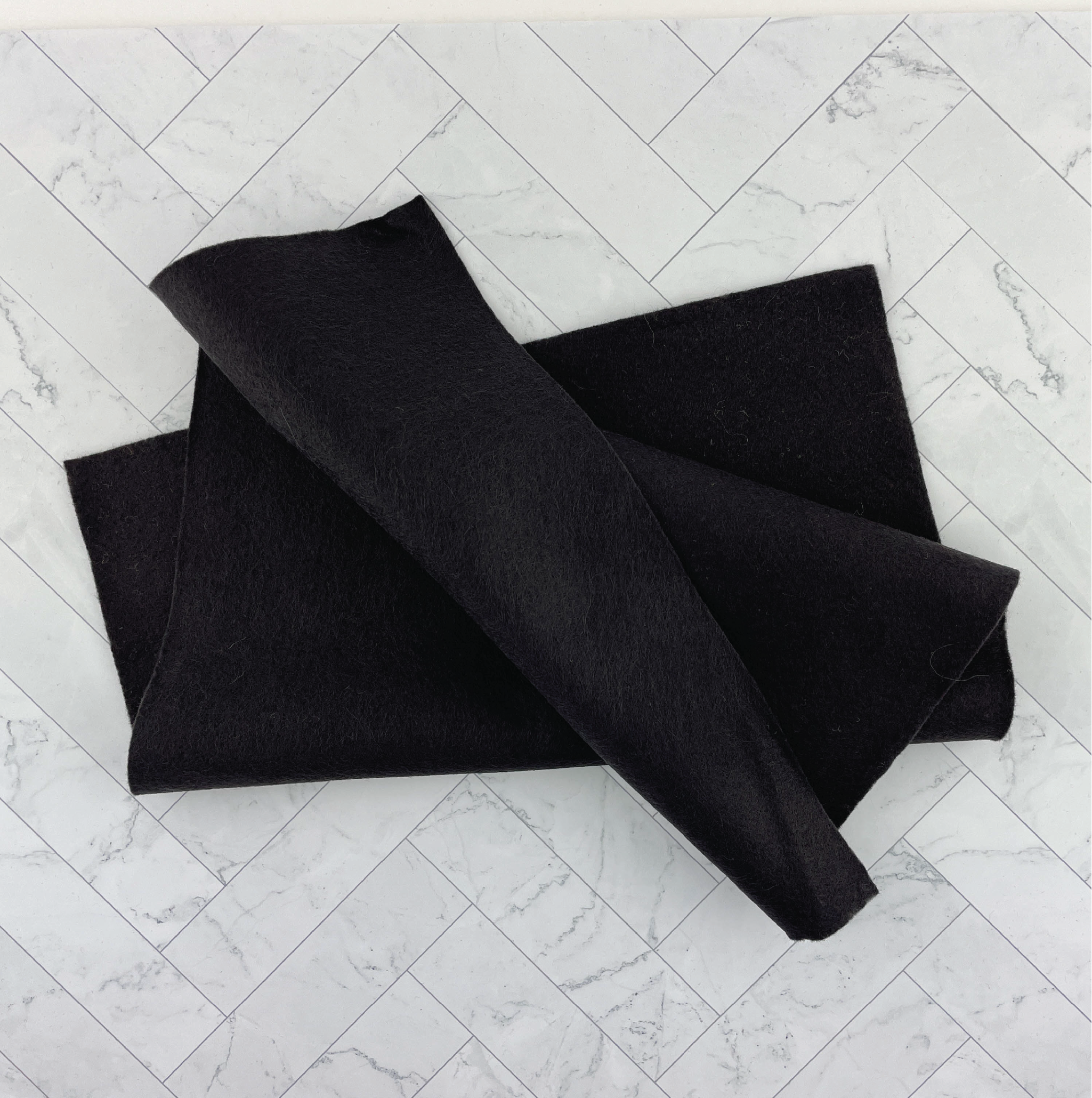 Black Wool Blend Felt