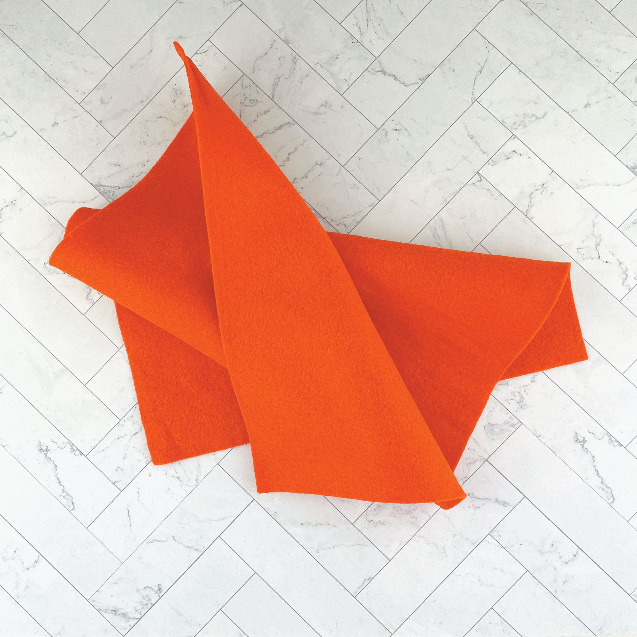 Intense Orange Wool Blend Felt