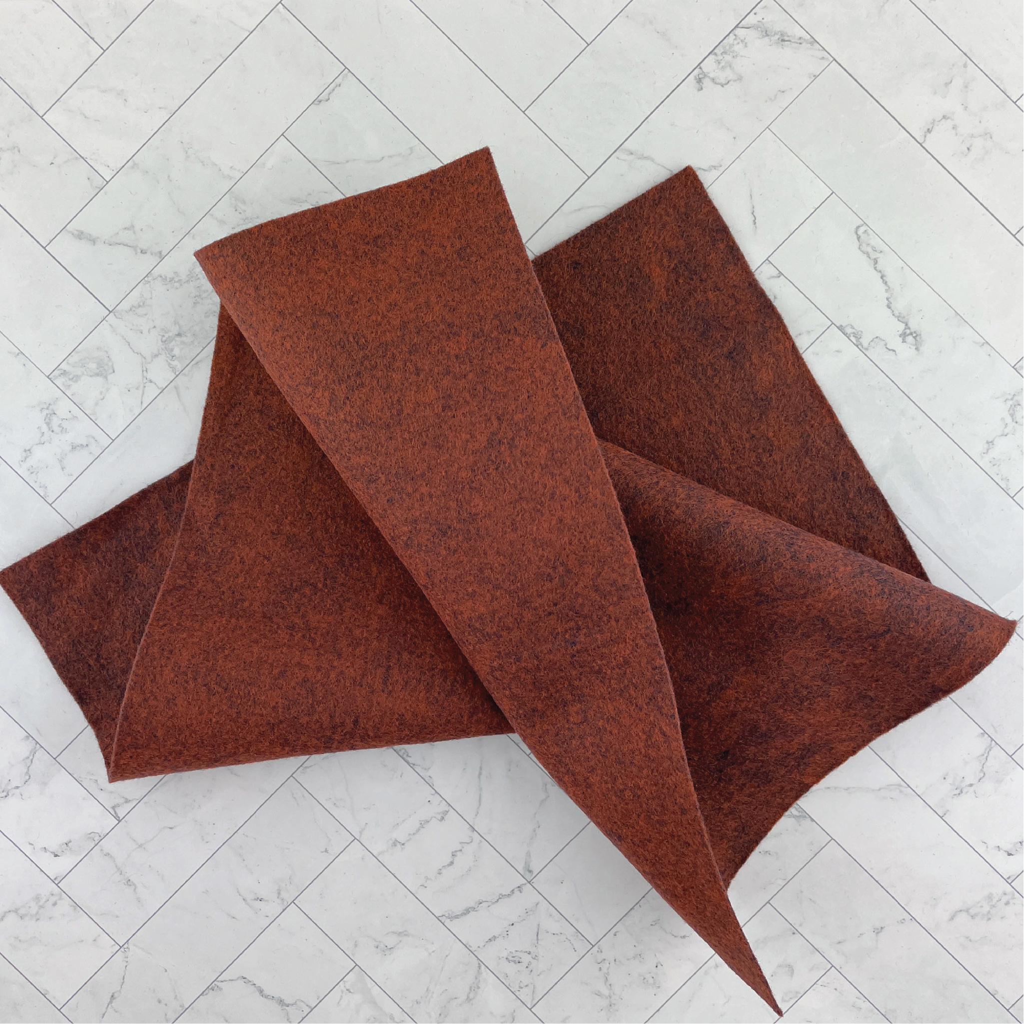Burnt Umber Wool Blend Felt