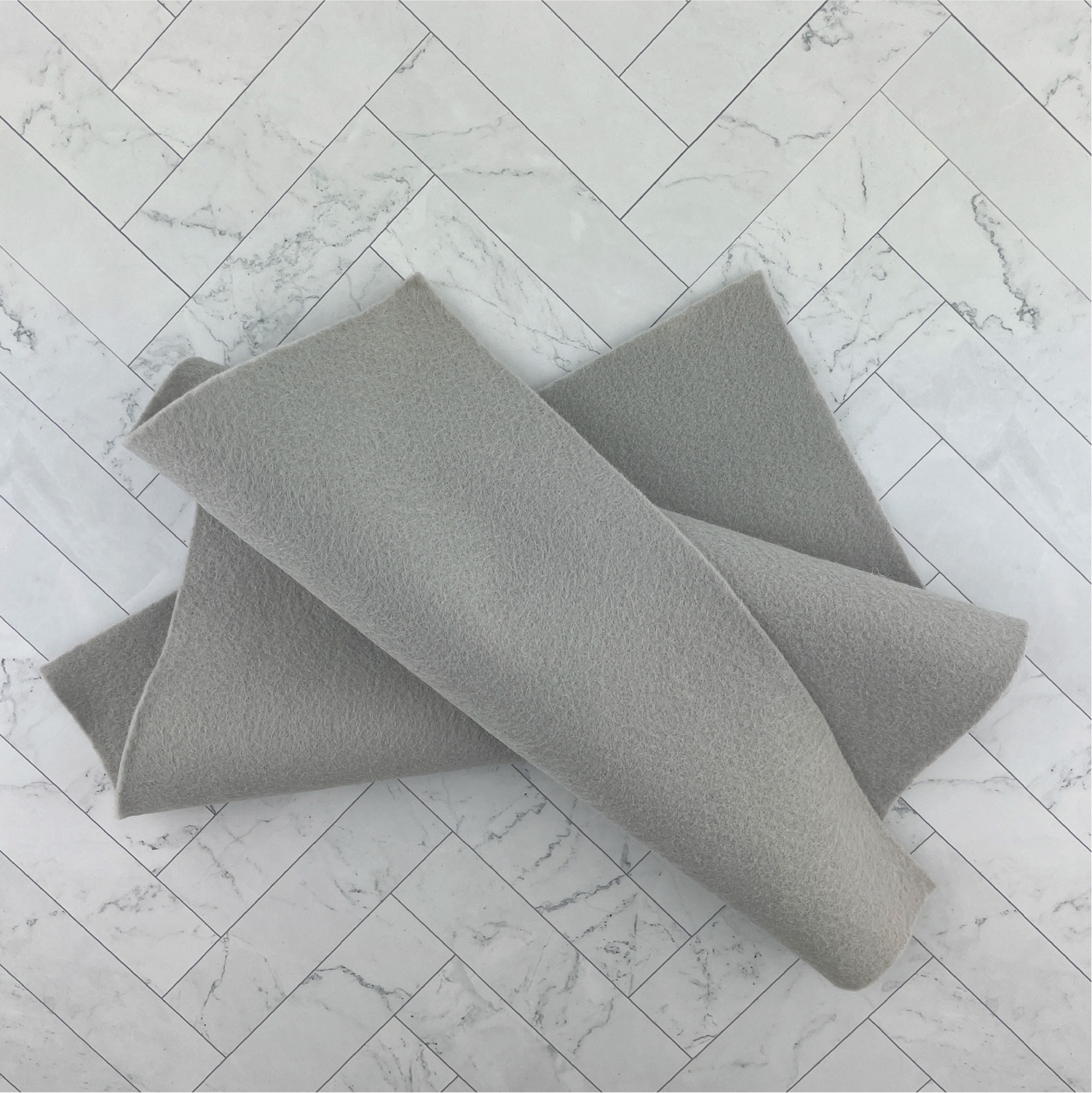 Cloud Grey Wool Blend Felt