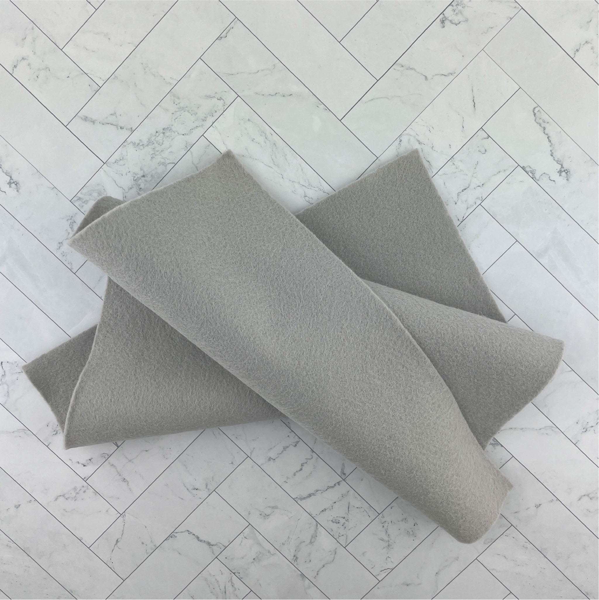 Cloud Grey Wool Blend Felt
