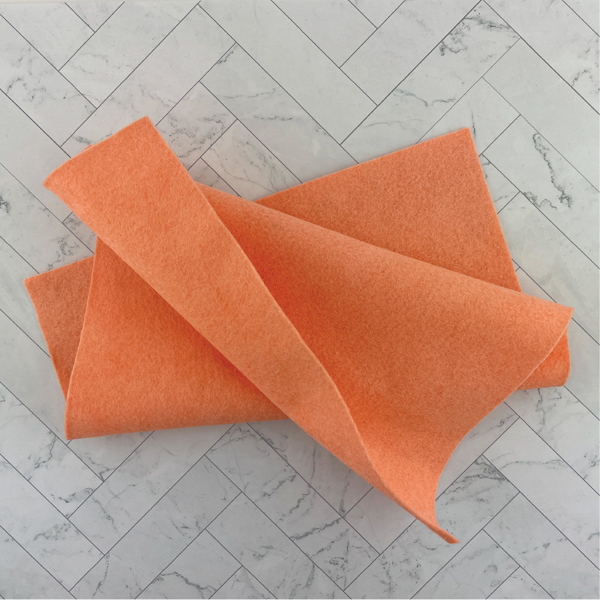 Deep Peach Wool Blend Felt