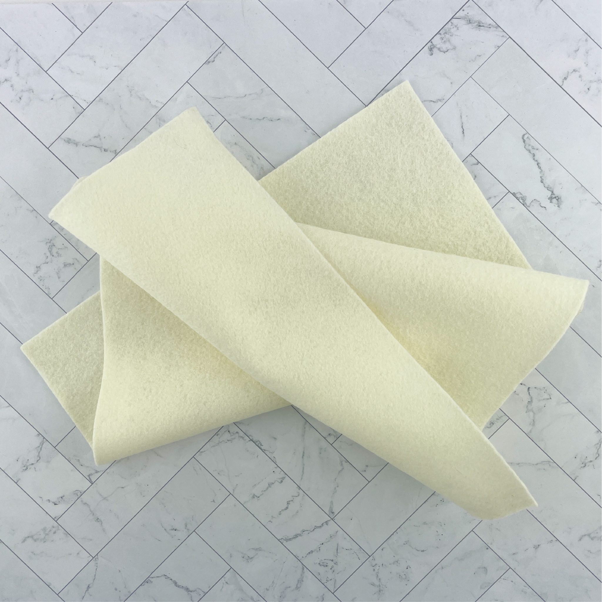 Ecru Wool Blend Felt