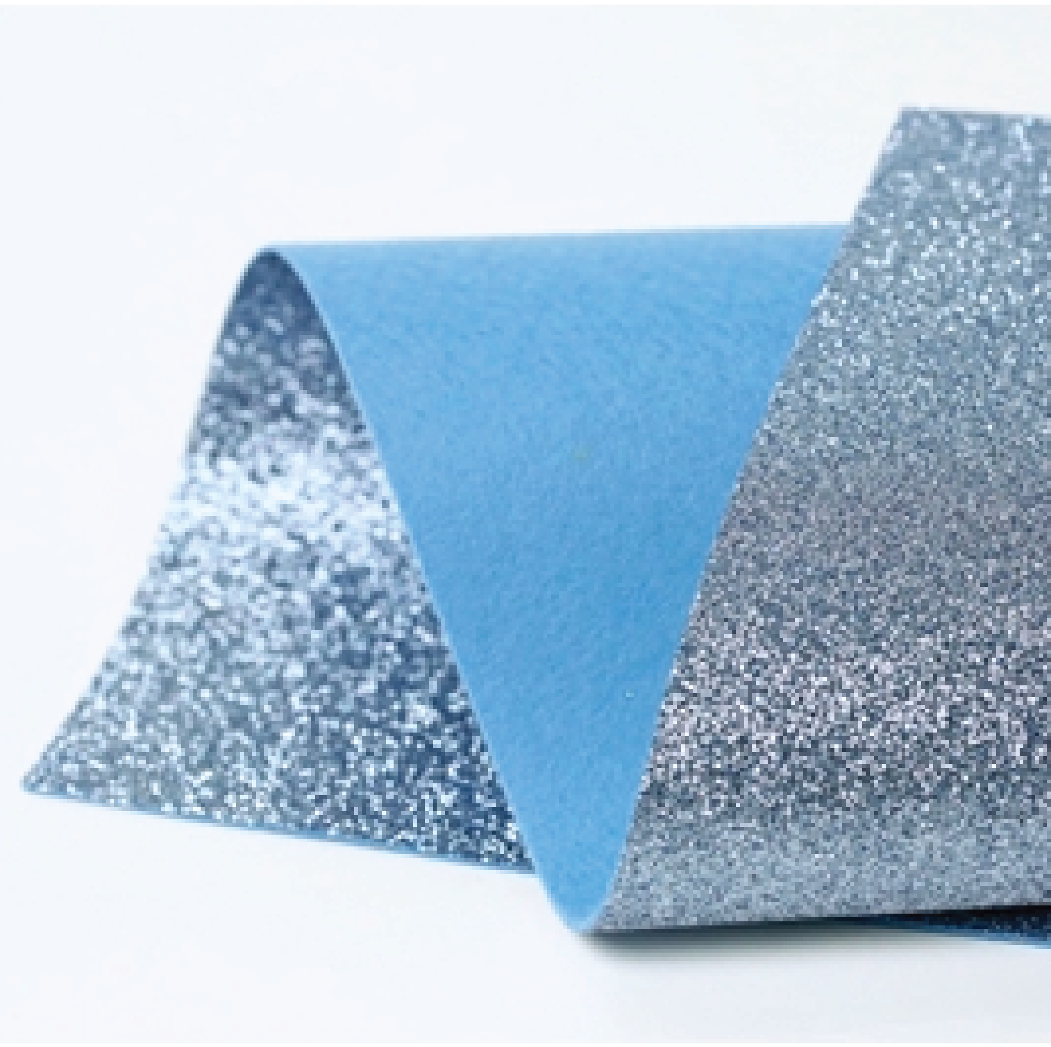Steel Blue Glitter Wool Felt