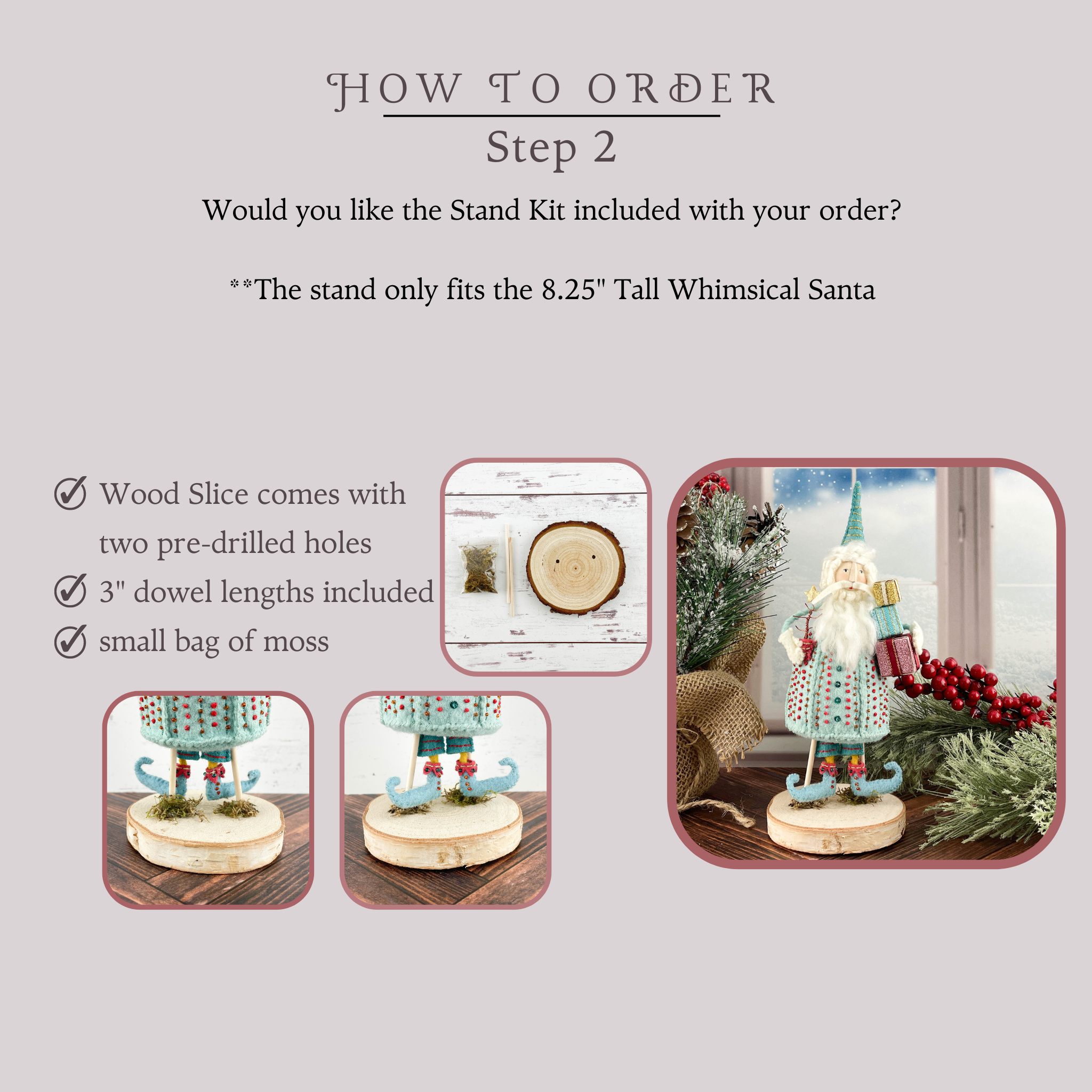 Whimsical Santa Ornament Craft Kit in Retro Blue