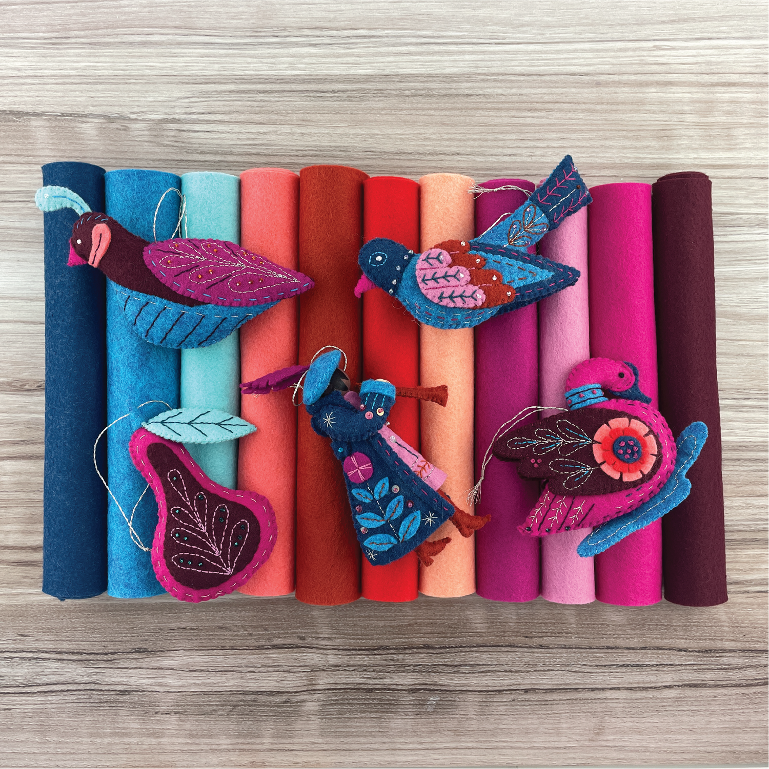 Fuschia Wool Blend Felt