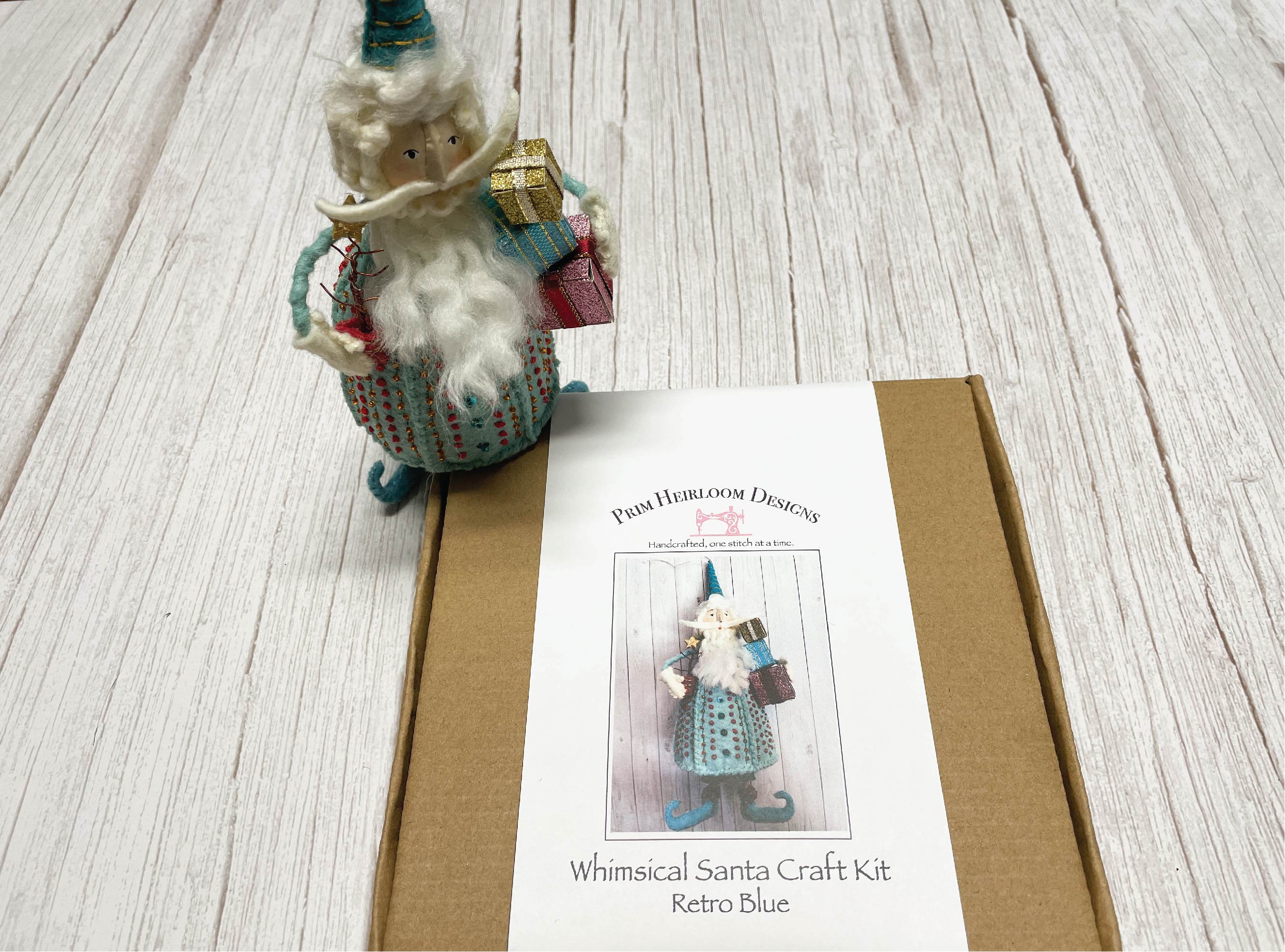 Whimsical Santa Ornament Craft Kit in Chartreuse