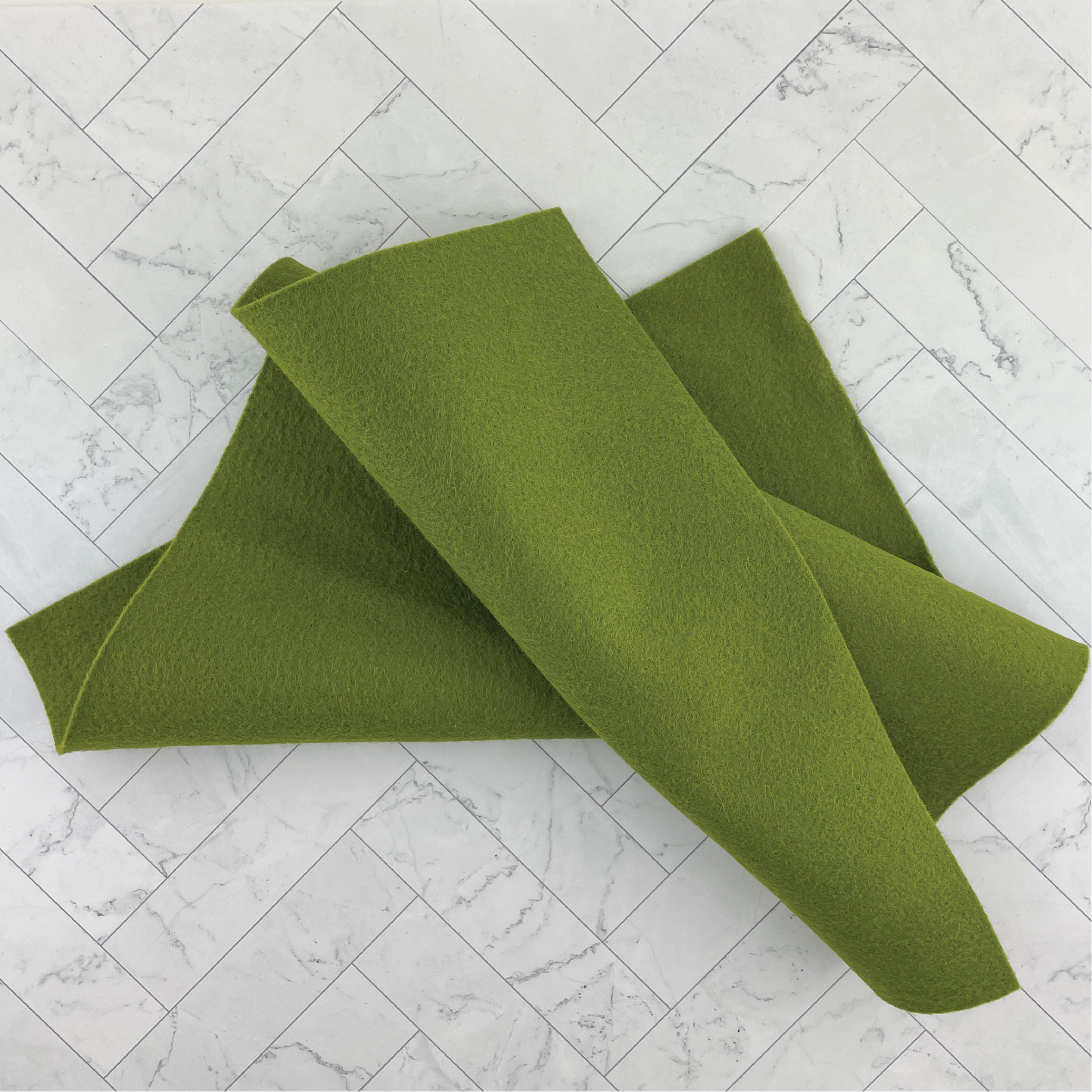 Moss Green Wool Blend Felt